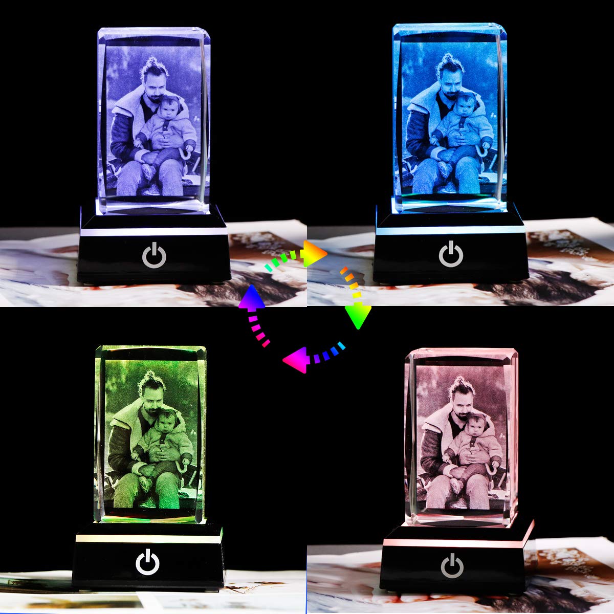 Personalized Crystal Photo Frame - Custom Engraved Anniversary Gift for Husband, Boyfriend, Kids | Memorial Keepsake for Pet Loss (Dog, Cat) | Perfect for Weddings, Birthdays & Special Occasions