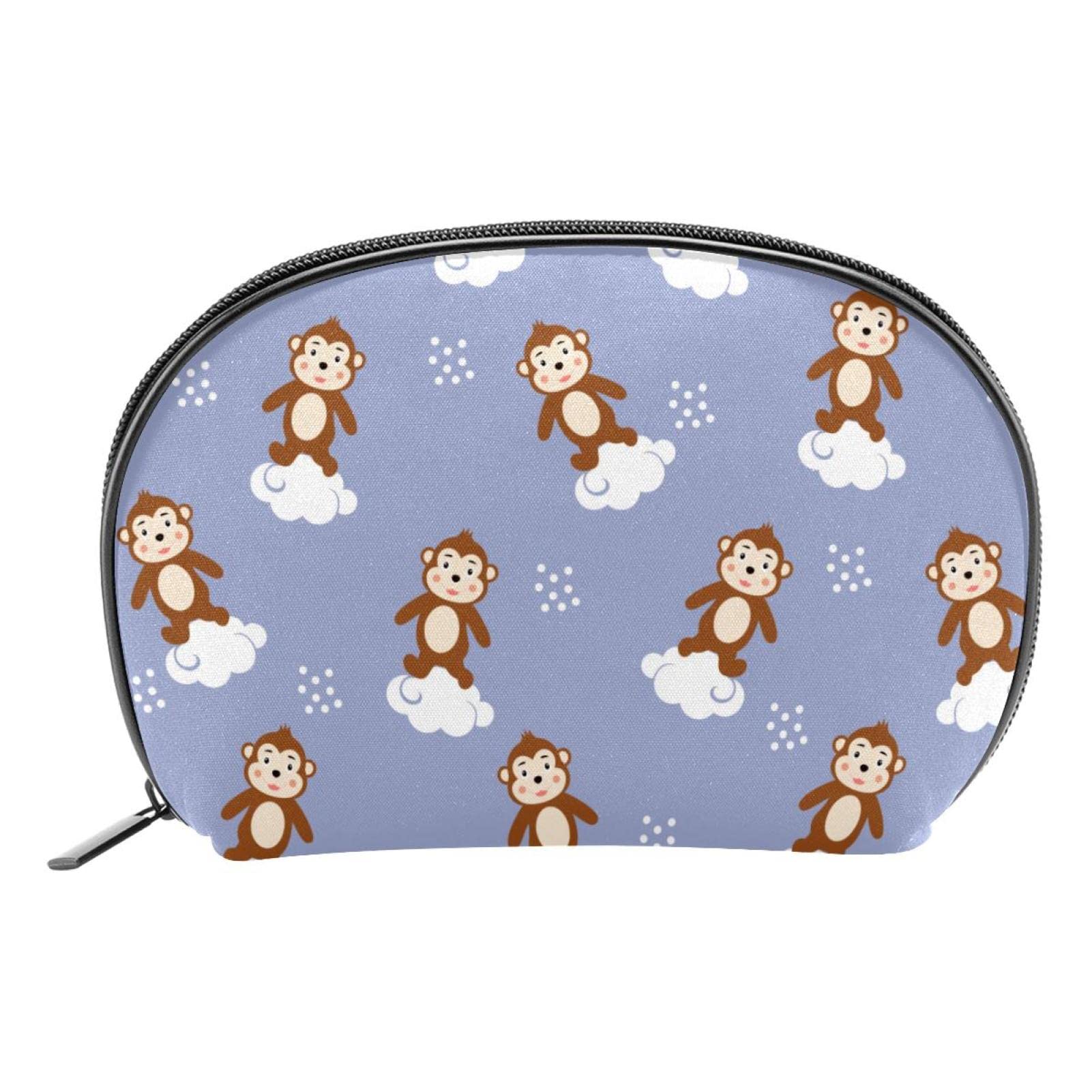 Monkey Pattern Cosmetic Bag - Waterproof Travel Makeup Pouch for Toiletries & Essentials | Portable Organizer for Gym, Vacation, and Daily Use