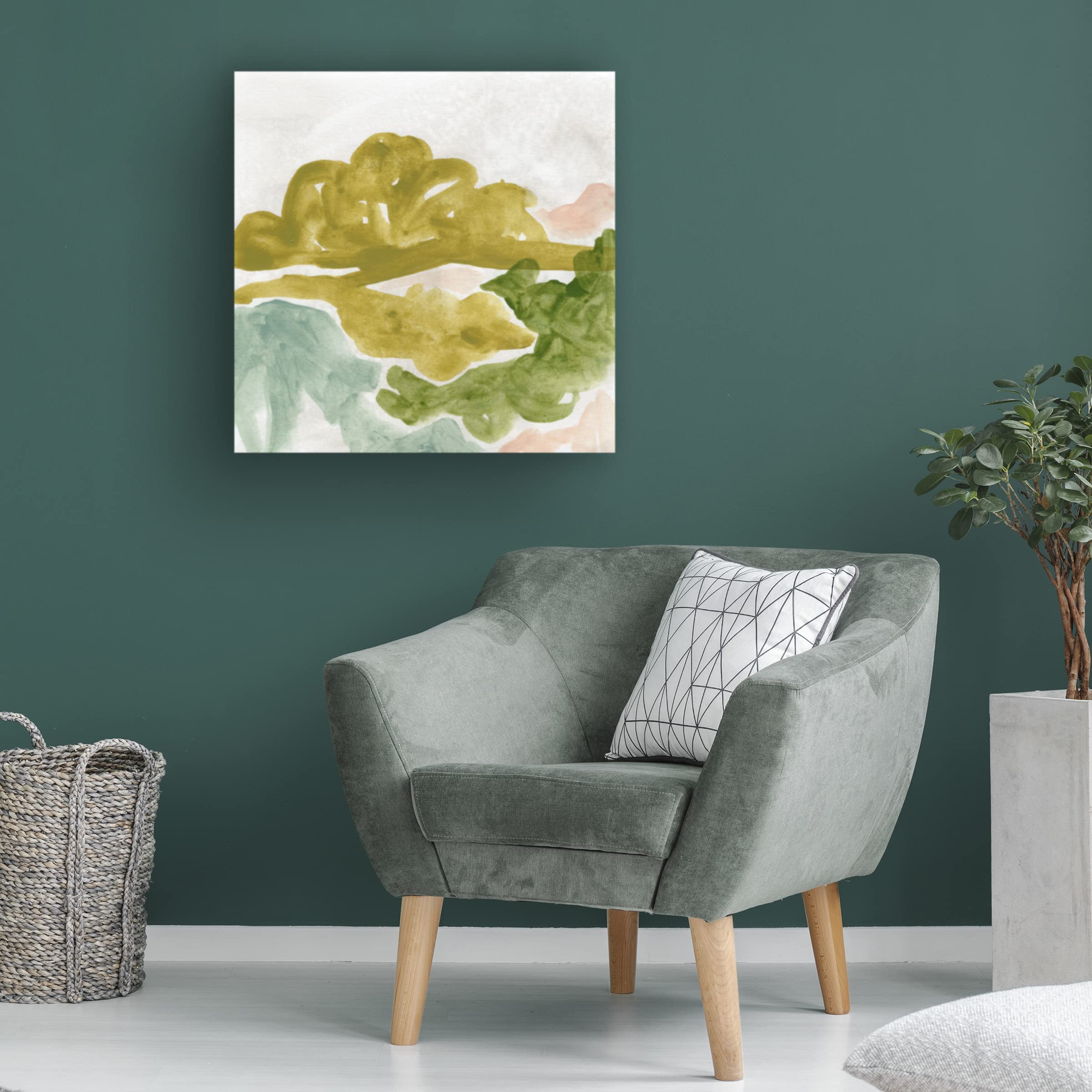 Trademark Fine Art 'Landscape Cameo VI' Canvas Wall Art Print by June Erica Vess - Nature Scenery Painting for Living Room, Bedroom & Office Decor