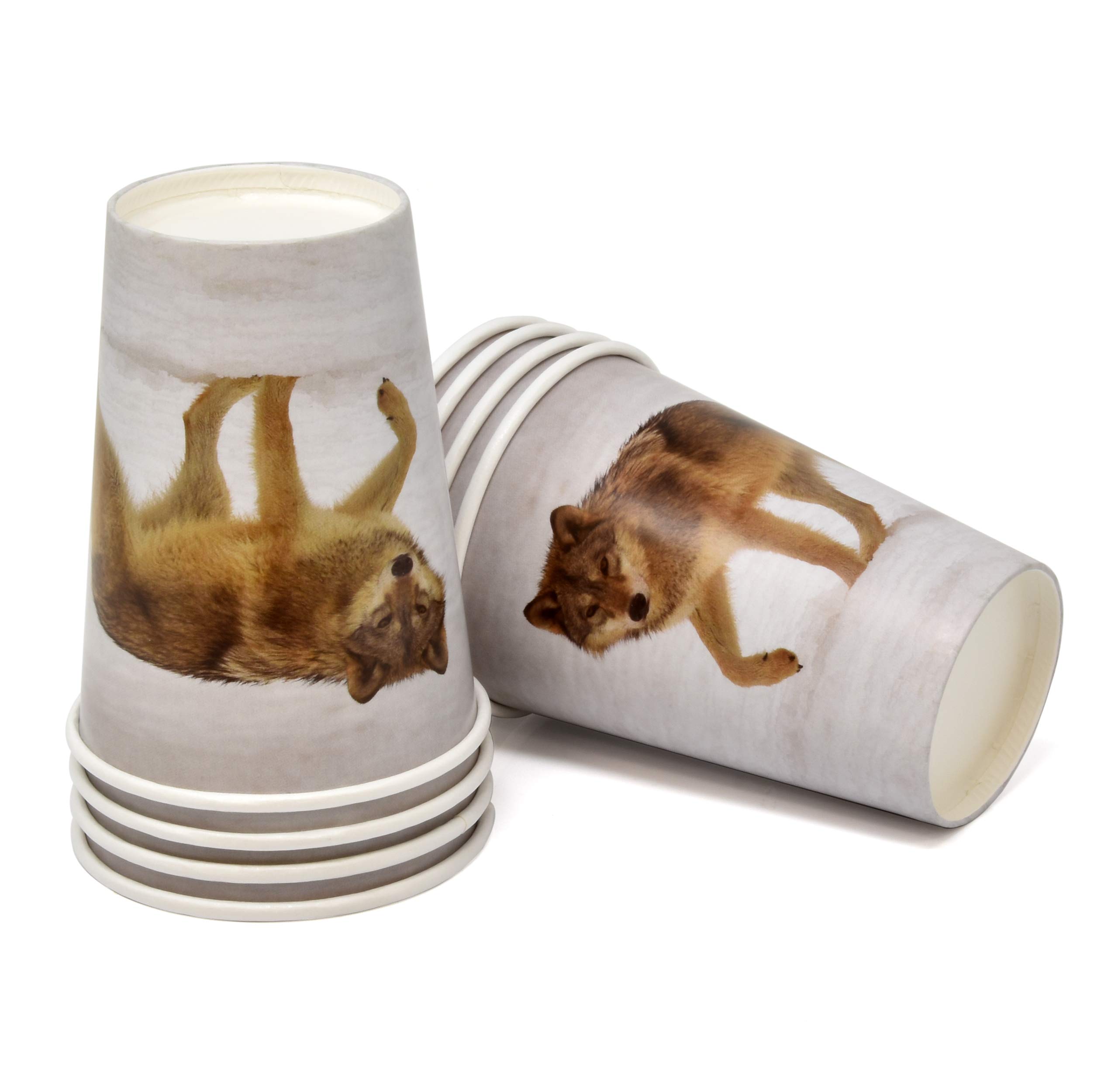 122-Piece Wolf Party Supplies Set - Disposable Paper Plates, Cups & Napkins for Jungle Safari, Zoo, Forest Hunting Birthday Theme - Serves 24 - Perfect for Wolf-Themed Parties, Baby Showers & Outdoor Adventures
