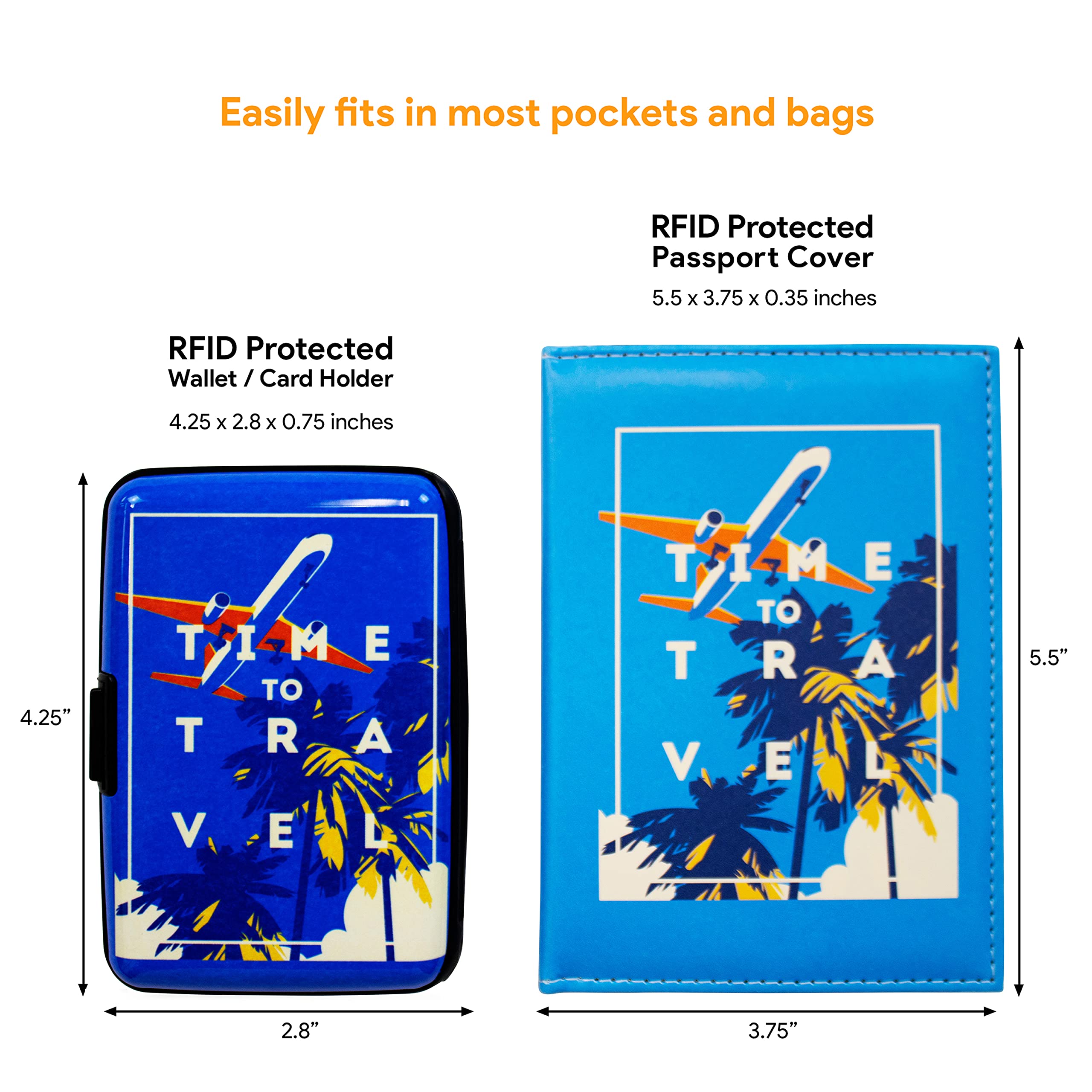 RFID Blocking Wallet and Passport Holder Set - Secure Travel Essentials for Credit Cards & ID Protection | Perfect for International Trips & Airports