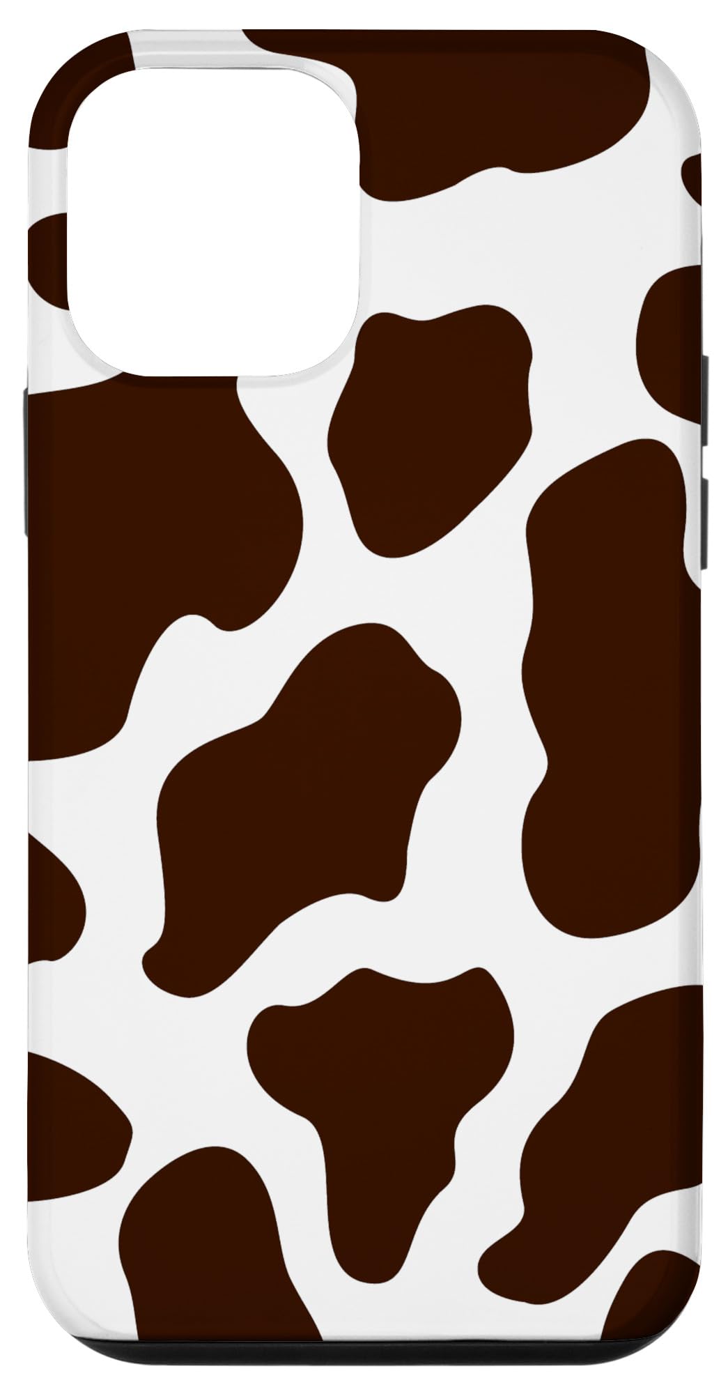 iPhone 12 Mini Brown Cow Print Spotted Phone Case - Cute Animal Pattern Protective Cover for Girls & Women | Perfect for Daily Use, School, Work & Travel