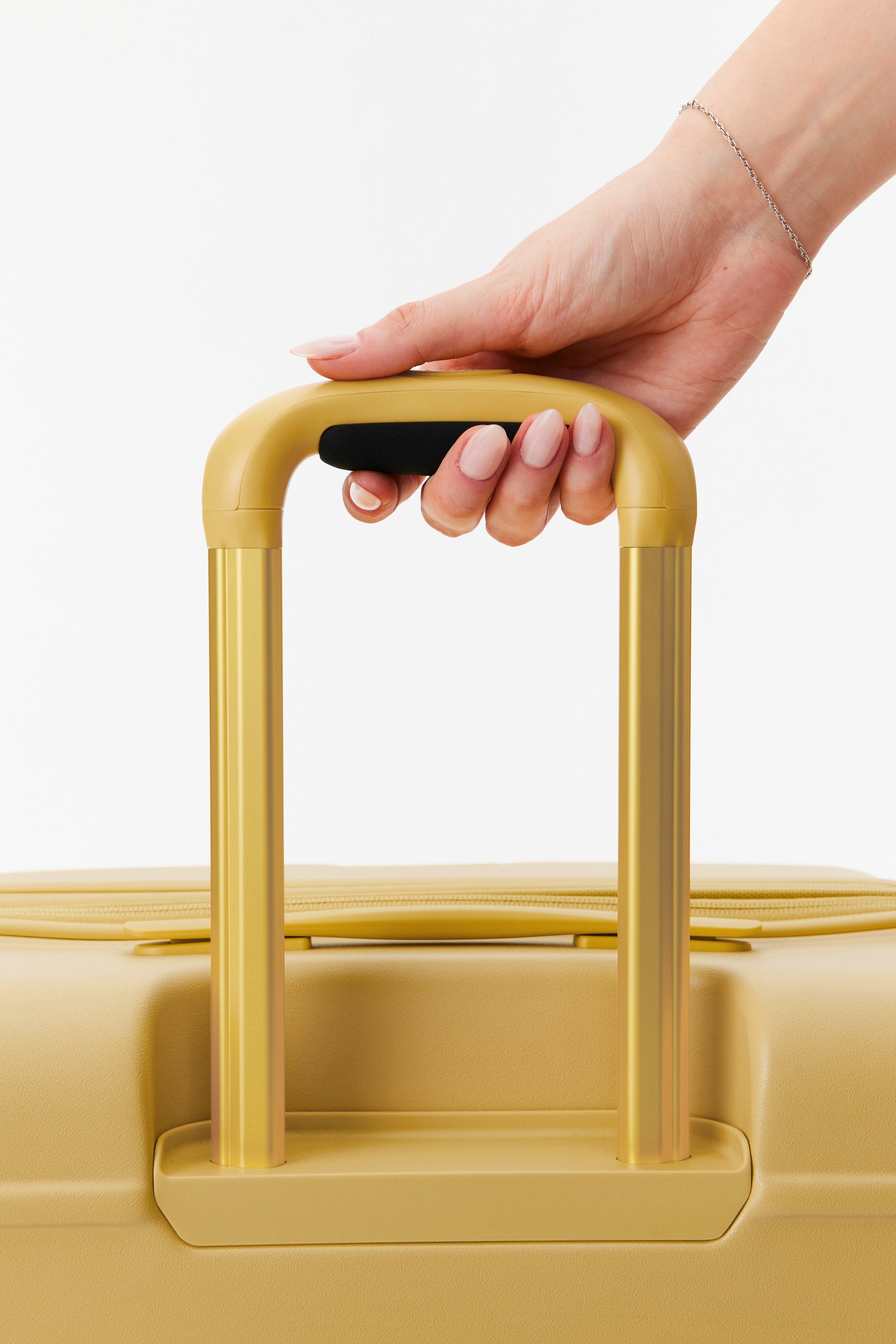 Honey Medium Check-In Roller Luggage - Lightweight Expandable Spinner Suitcase for Travel, Business Trips & Weekend Getaways