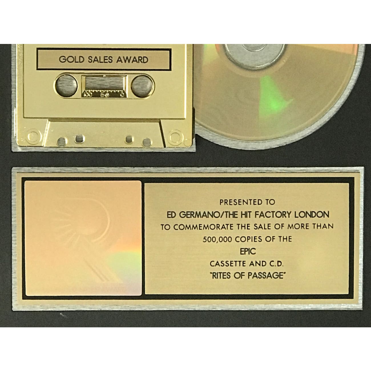 Indigo Girls Rites Of Passage RIAA Gold Album Award - Certified Gold Record for Music Collectors & Fans - Perfect for Home Display, Music Rooms & Collector Showcases