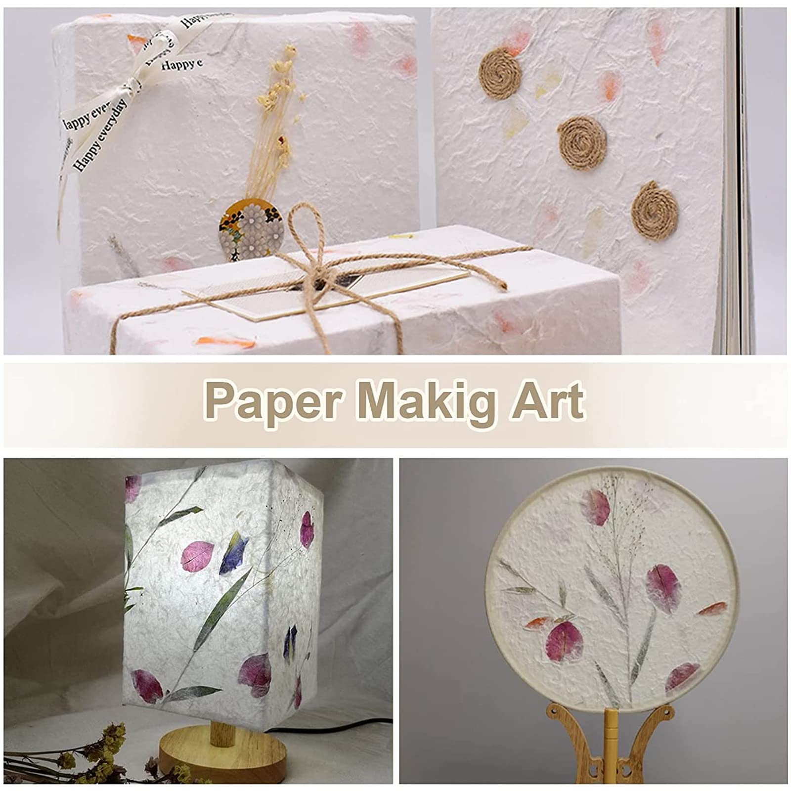 WANDIC DIY Paper Making Kit - Handmade Wooden Paper Mould with Spoon, Replaceable Mesh Cloth, Pulp & Sponge - A6 Frame Screen for Homemade Stationery, Scrapbooking & Art Projects - Perfect for Crafters, Teachers & Gift Making