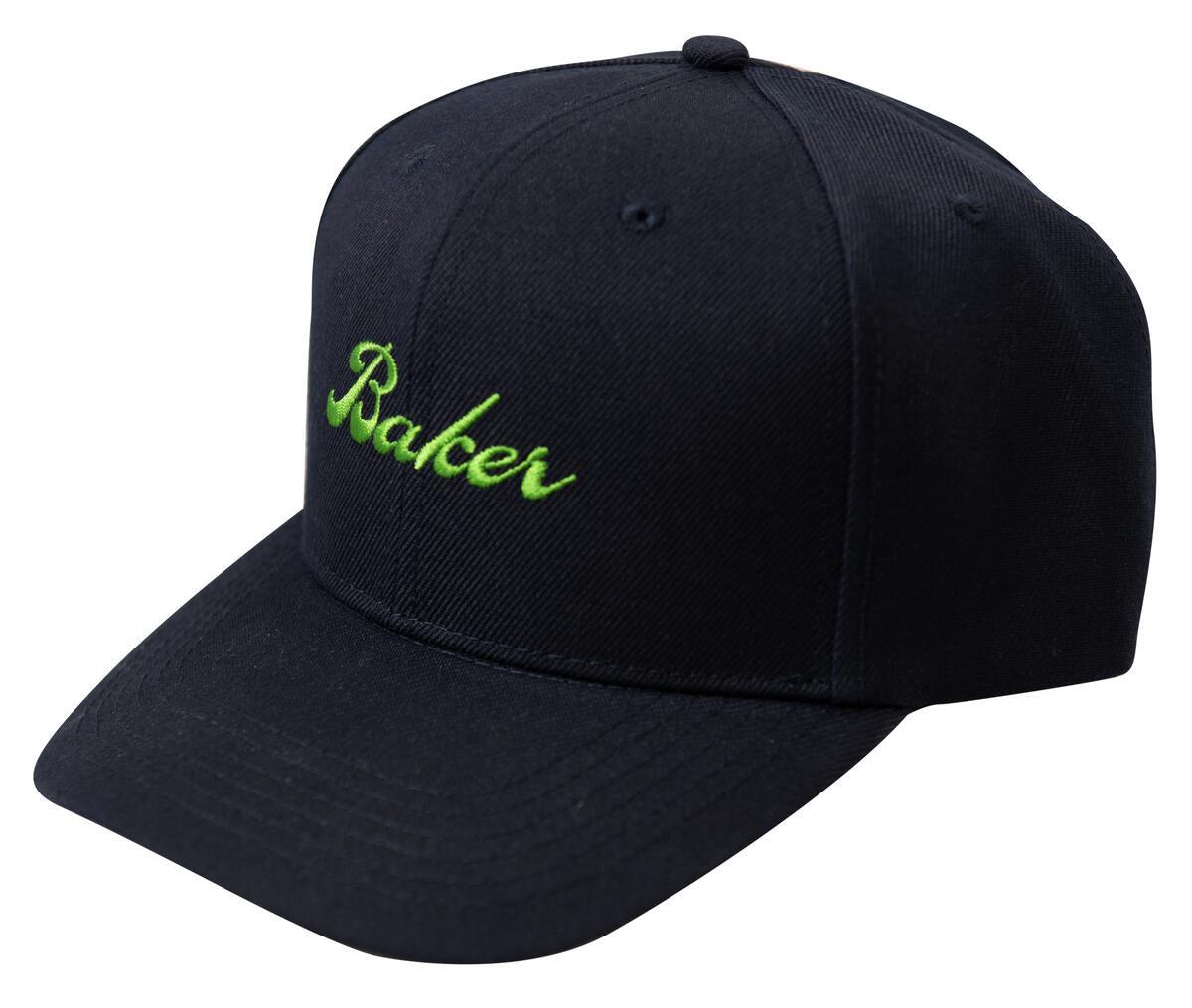 Baker Cursive Snapback Hat - Navy Blue Adjustable Baseball Cap for Men & Women | Perfect for Casual Wear, Sports, and Outdoor Activities