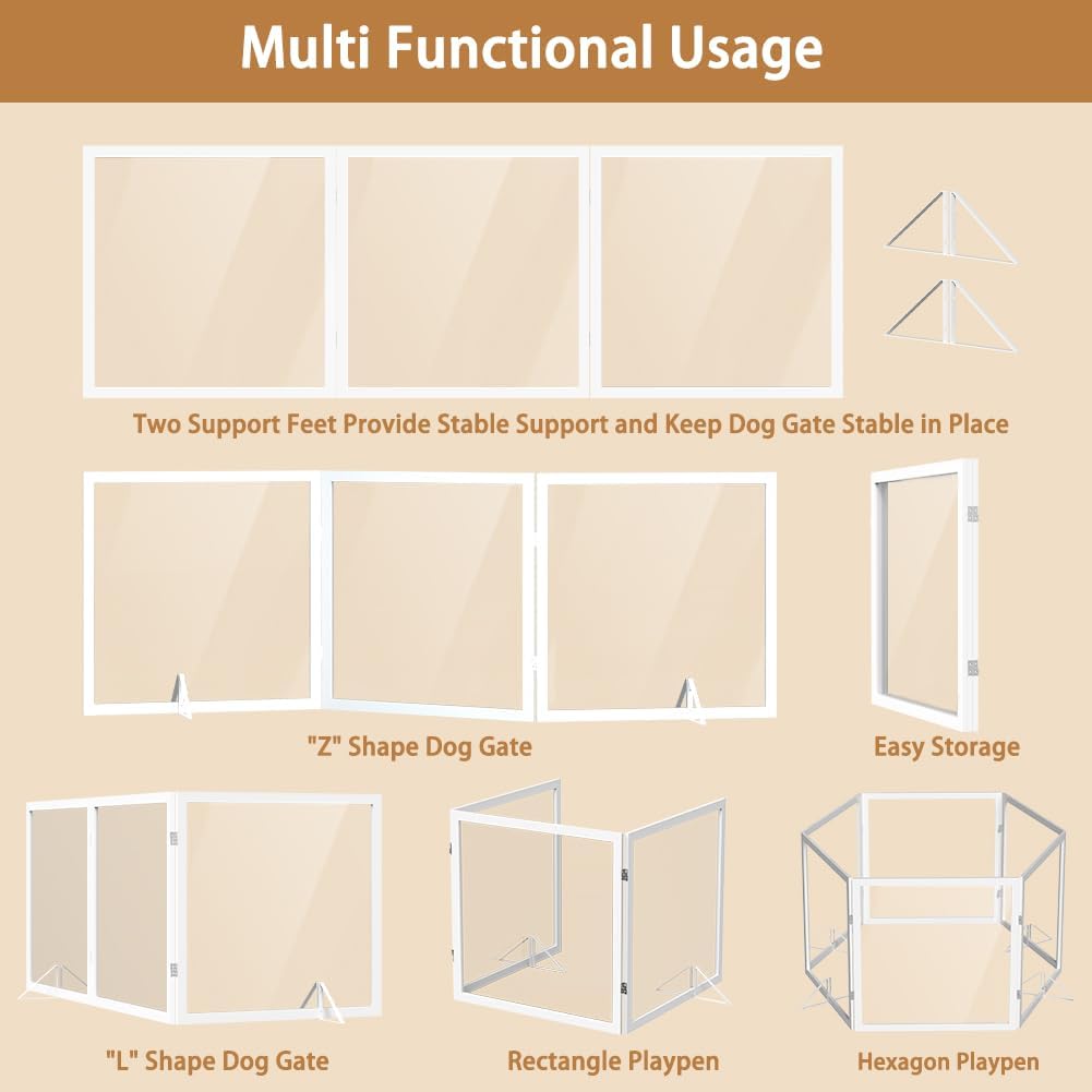 Foreng Clear Acrylic Pet Gate - 24
