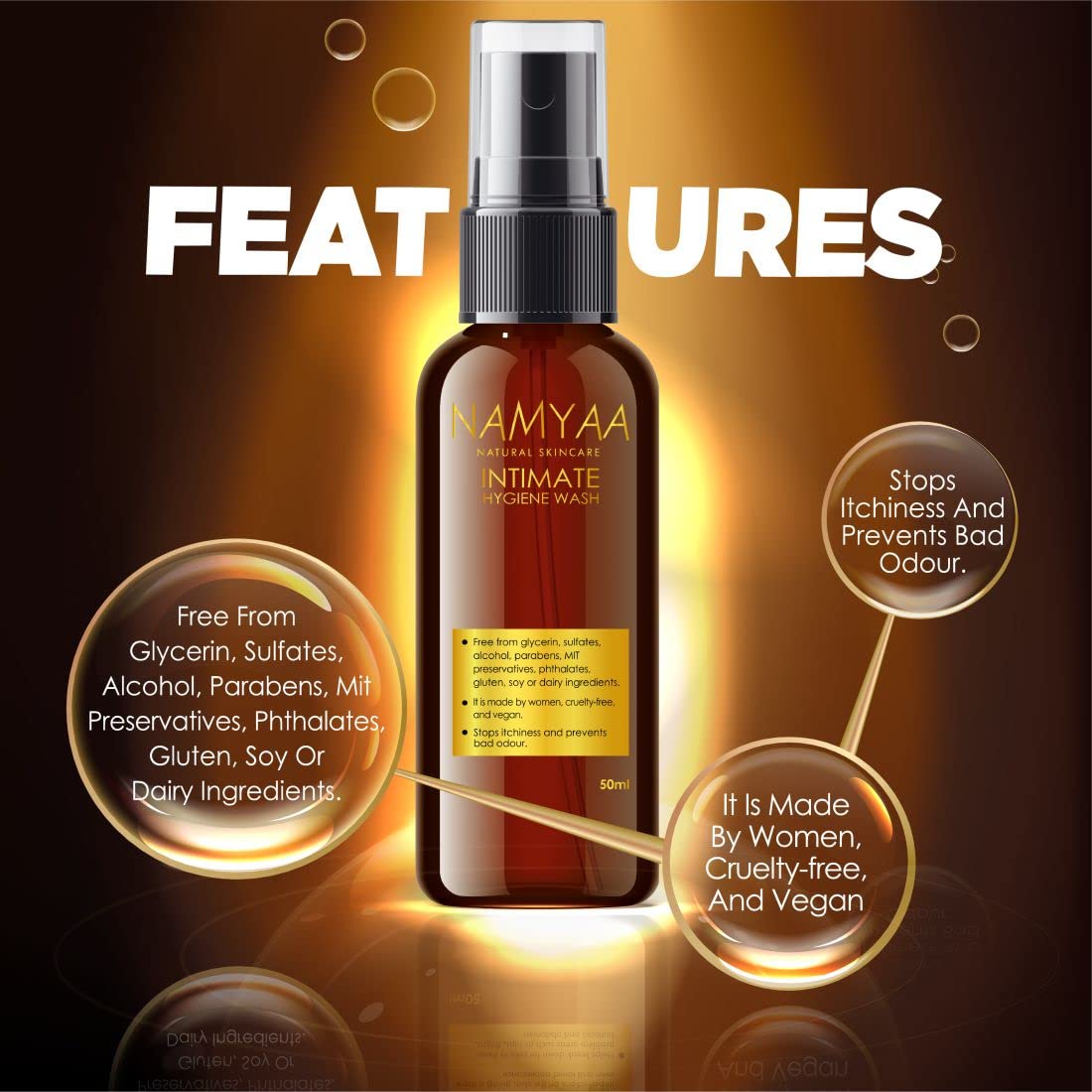 Namyaa Tea Tree Intimate Hygiene Wash - 50ML | Natural & Gentle Feminine Care for Daily Use, Travel & Gym