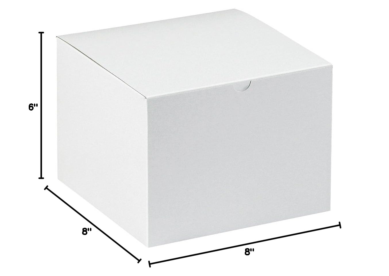 Aviditi 8x8x6 Inch White Gift Boxes - 50 Pack Easy Assembly Holiday Birthday Party Favor Boxes for Christmas, Wedding Favors, Baby Showers & Special Occasions