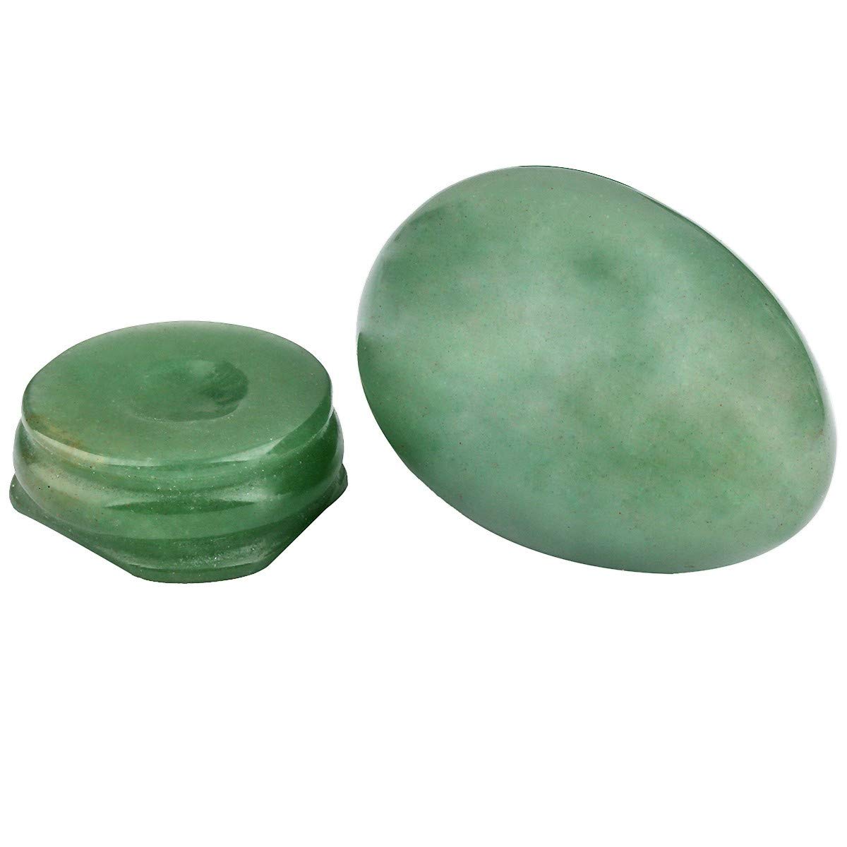 TUMBEELLUWA Carved Egg Healing Crystal Quartz with Stone Stand - Green Aventurine Reiki Figurine for Home & Office Decor, Meditation & Energy Healing