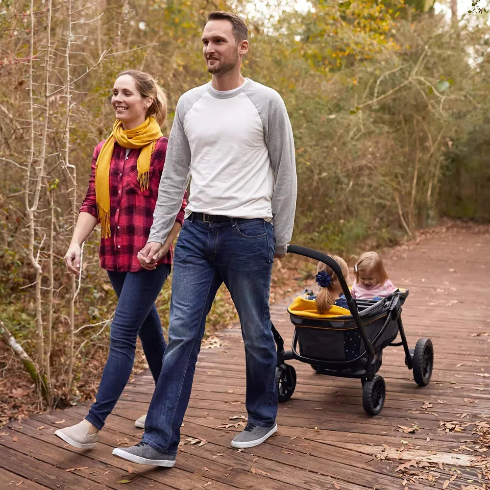 Pivot Xplore All-Terrain Double Stroller Wagon - Adventurer Gray | Heavy-Duty Off-Road Baby Stroller for Hiking, Beach & Outdoor Adventures