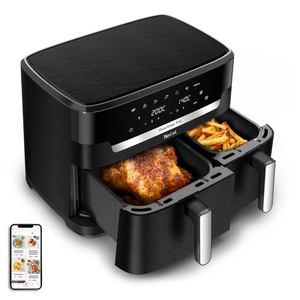 Tefal Dual Easy Fry XXXL 11L Air Fryer EY9428 - Large Capacity Digital Air Fryer for Healthy Cooking - Perfect for Family Meals, Snacks & Party Food