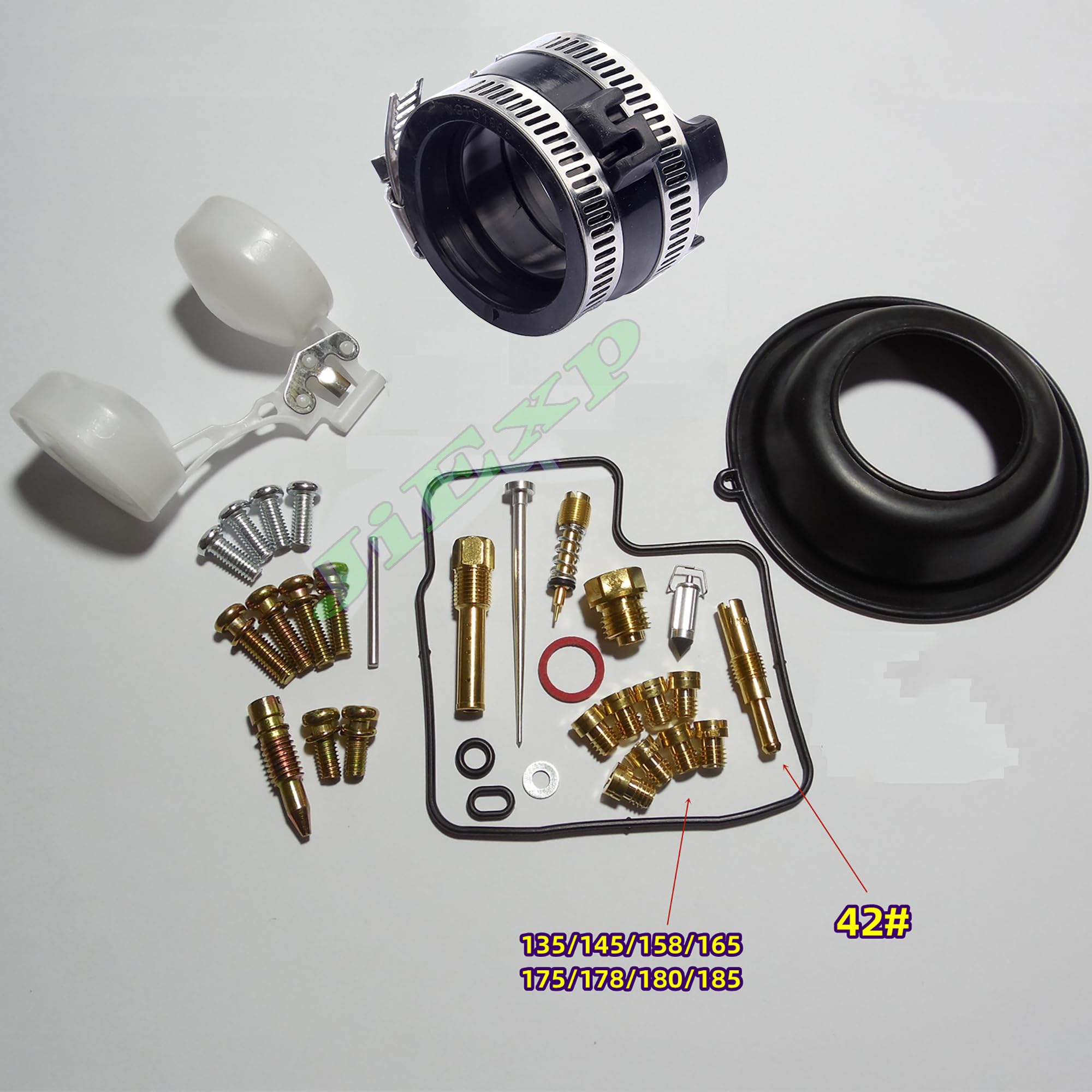 JiExp Honda Shadow VT1100 Motorcycle Carburetor Repair Kit with Intake Manifold & Vacuum Diaphragm - Complete Carb Repair Solution for VT1100 Models - Perfect for Engine Tuning & Performance Restoration