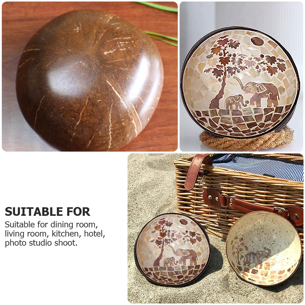 BESPORTBLE Natural Coconut Shell Bowl - Eco-Friendly Snack Storage Container for Candy, Nuts, Fruits - Perfect for Kitchen, Dining, Party Serving (1 Piece)