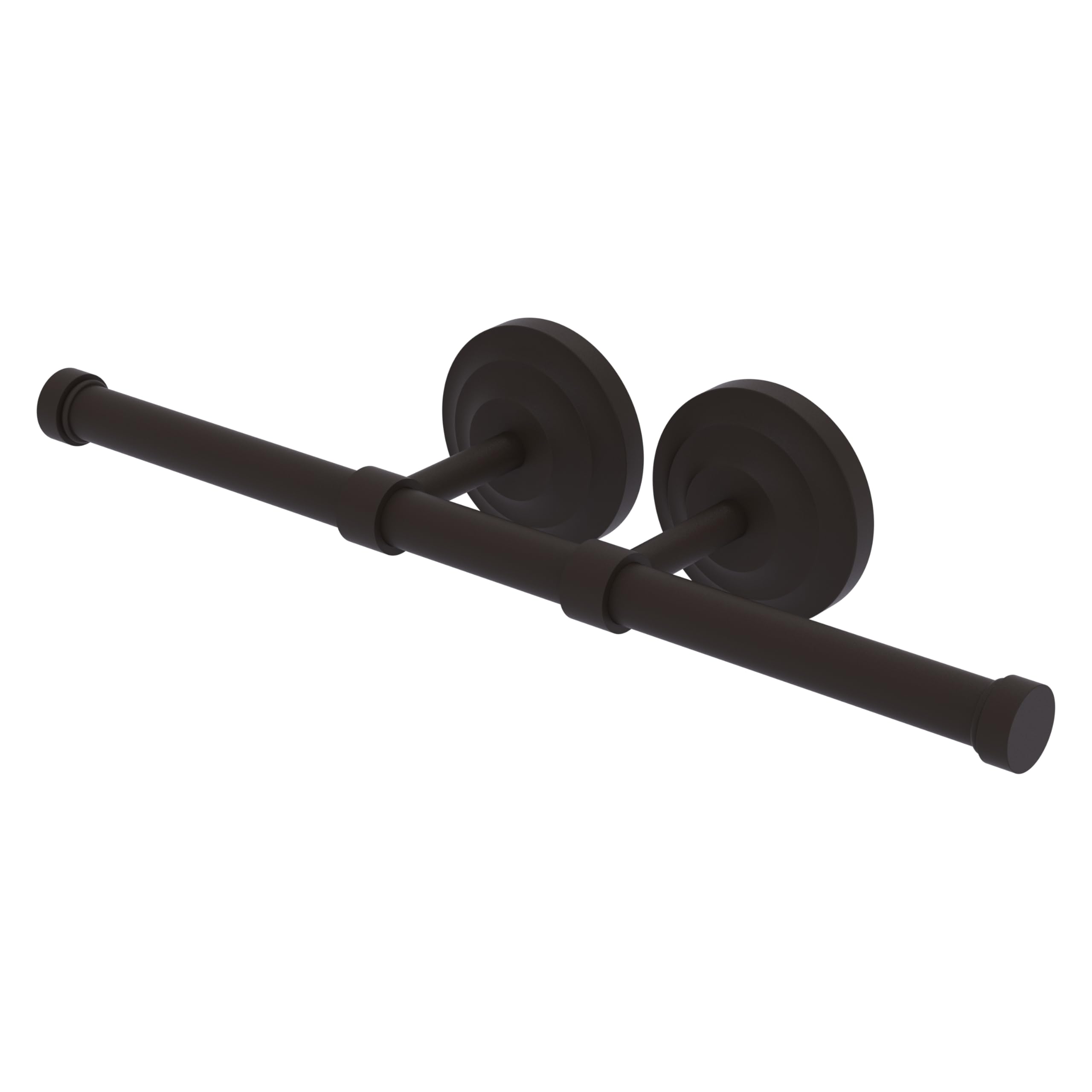 Allied Brass QN-24-2 Que Collection Double Roll Toilet Paper Holder in Oil Rubbed Bronze - Bathroom Tissue Dispenser for Modern & Traditional Home Decor