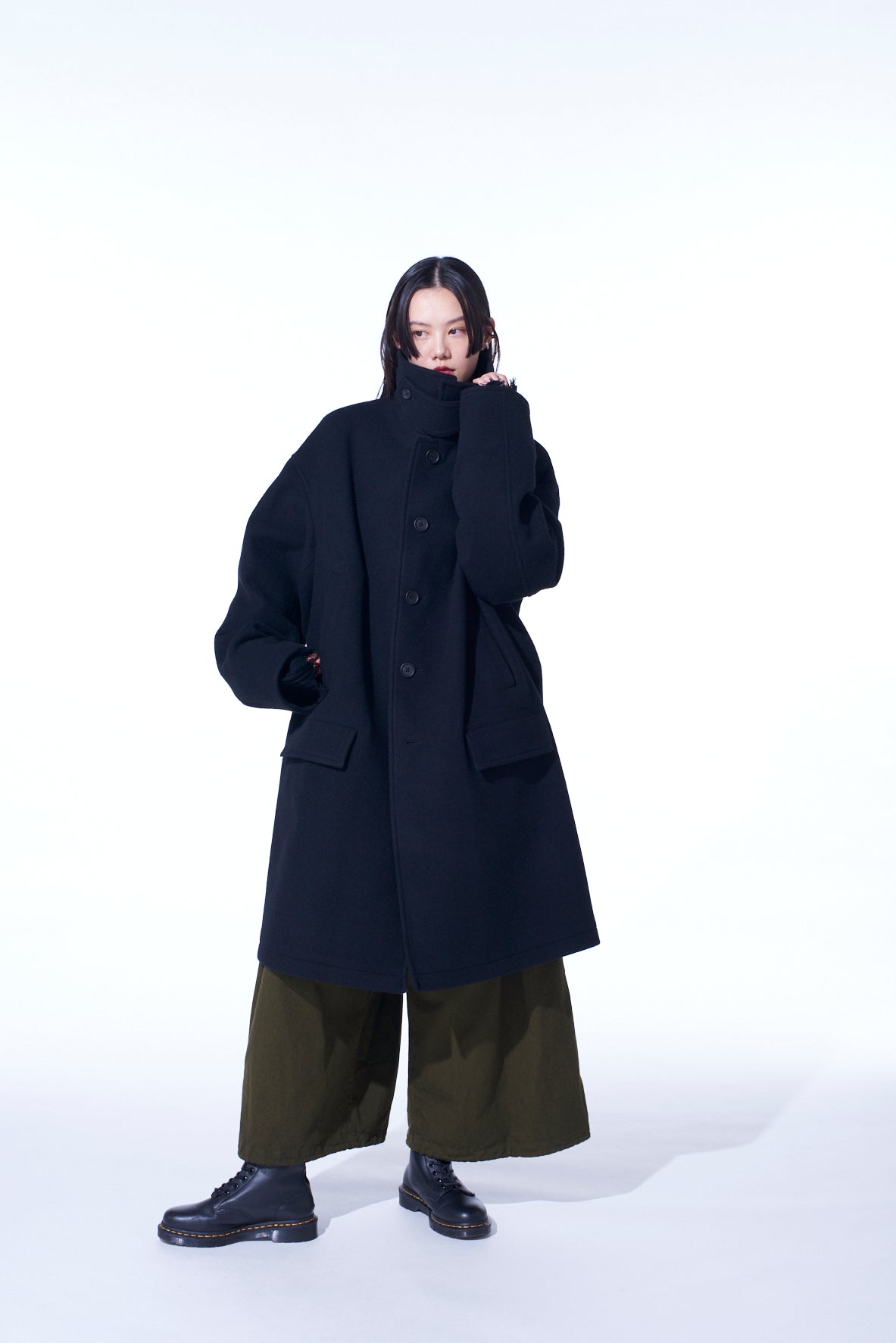 Double Weave Melton Oversized Shawl Collar Coat for Women - Warm Winter Trench Coat with Pockets - Perfect for Office, Travel & Casual Outfits