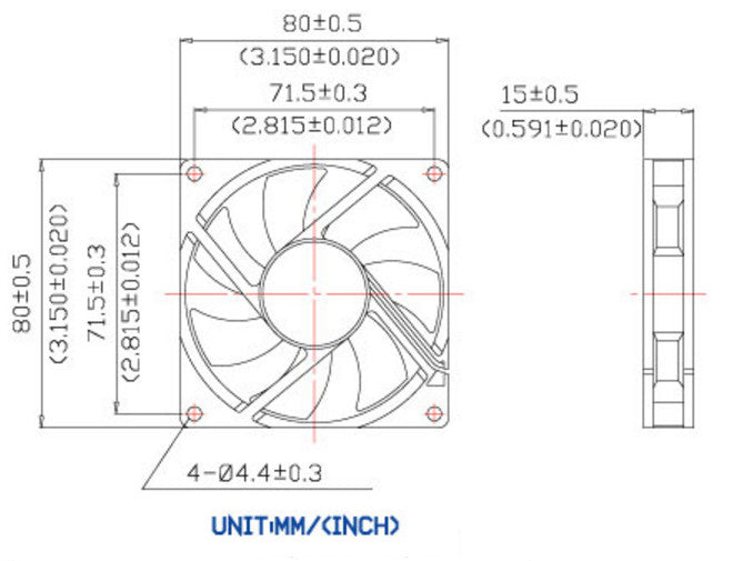 Evercool 80x80x15mm Ultra High Speed 12V DC Cooling Fan - EC8015HH12CA - Perfect for PC Cooling, Electronics, and DIY Projects