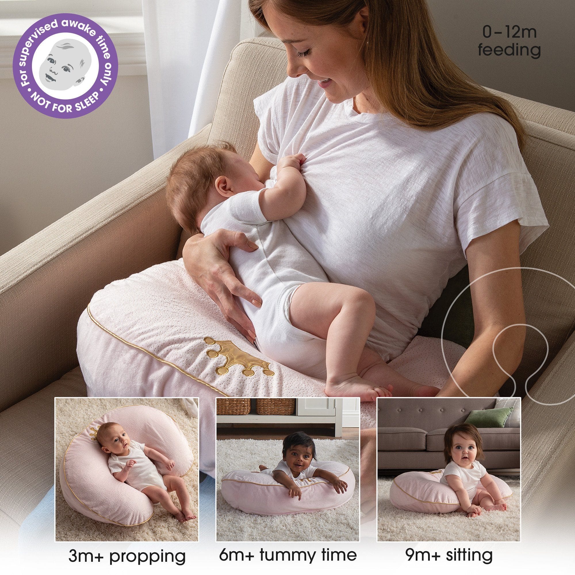 Boppy Luxe Slipcovered Nursing Pillow - Soft & Supportive Breastfeeding Pillow for New Moms, Comfortable Baby Feeding Support for Nursing, Bottle Feeding & Tummy Time