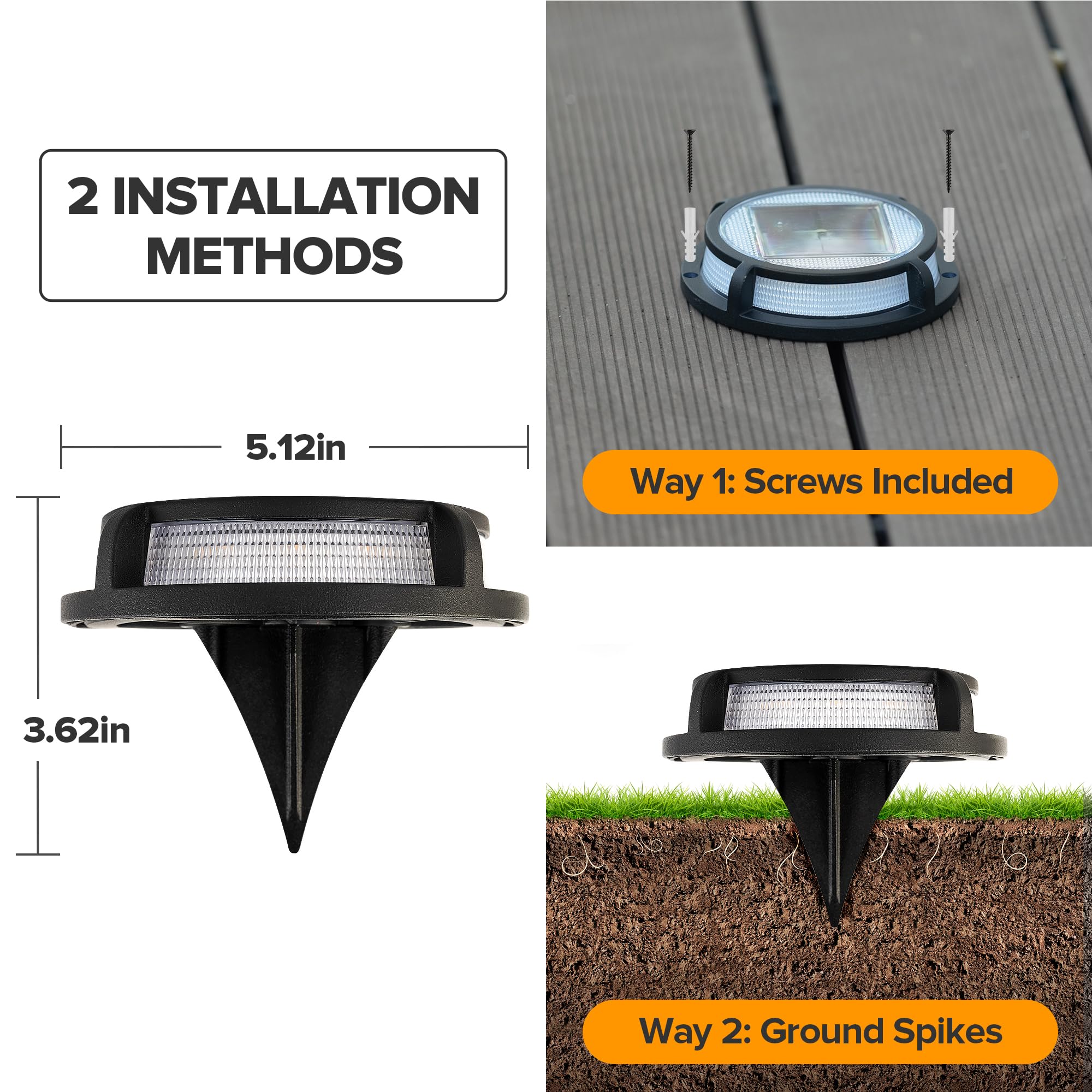 12 Pack Solar Driveway Lights - LUTEC Waterproof Outdoor Solar Pathway Lights with 12 LEDs (Warm White) | IP67 Rated for Steps, Sidewalk, Garden & Patio Lighting | Weatherproof Landscape Lighting for Driveway Markers, Walkways & Yard Decor