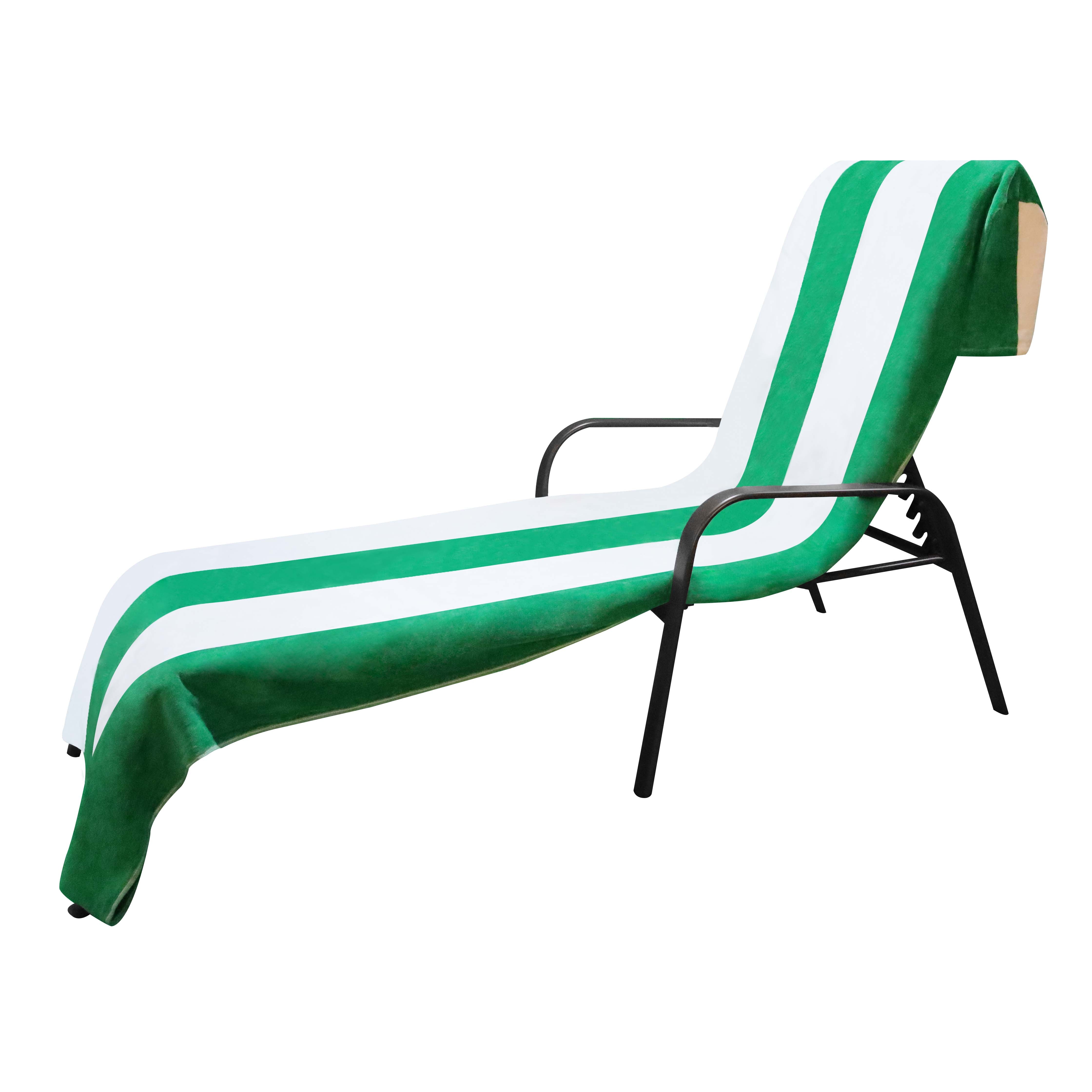 Premium Cotton Cabana Stripe Chaise Lounge Chair Cover - Standard Size, UV Resistant & Waterproof - Perfect for Poolside, Patio, and Outdoor Furniture Protection