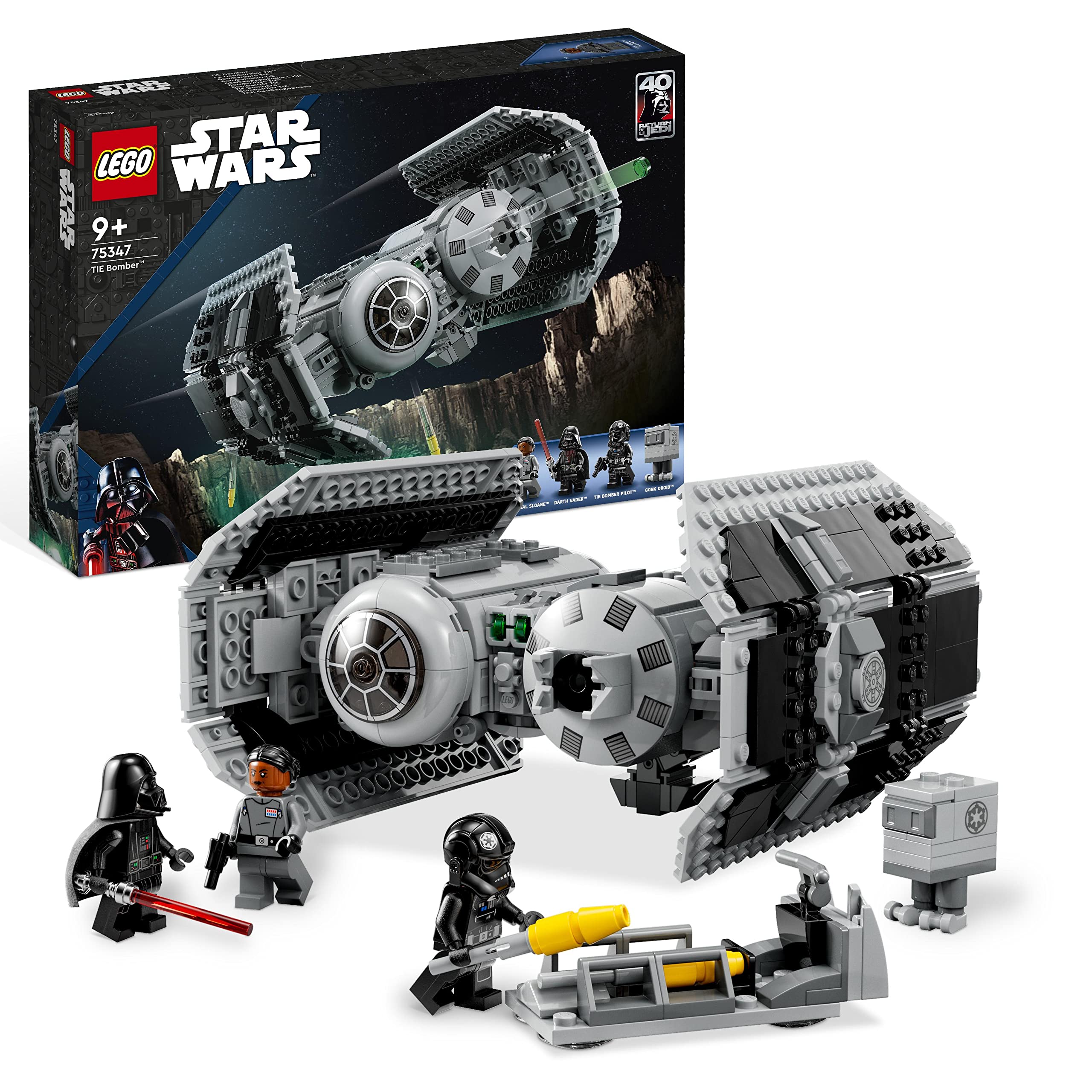 LEGO 75337 Star Wars AT-TE Walker & TIE Bomber Building Set with Gonk Droid & Minifigures - Ultimate Star Wars Collector's Model Kit for Display & Play | Perfect Gift for Fans & Kids Ages 9+