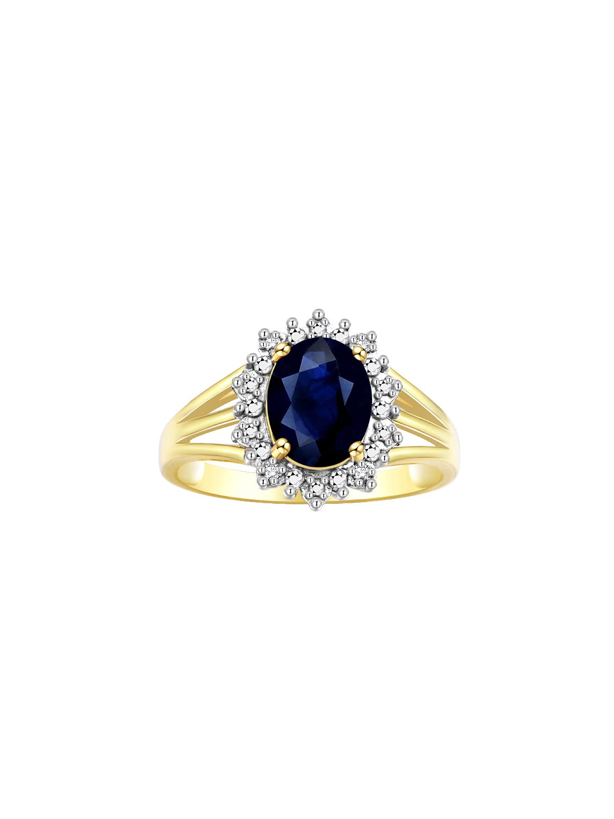 Rylos Women's Yellow Gold Plated Silver Princess Diana Ring & Pendant Set with 9X7MM Gemstone & Diamonds - Birthstone Jewelry for Friendship Gifts (Sizes 5-10) | Perfect for Anniversaries, Birthdays & Special Occasions
