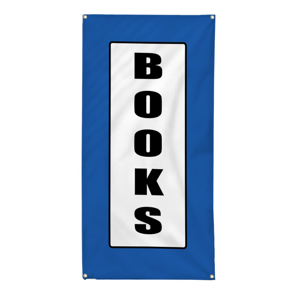 Custom Vertical Vinyl Banner - 96x48 Inches with 8 Grommets | Weatherproof Outdoor Yard Signs for Library Promotions, Business Advertising & Industrial Use | Durable for Book Sales, Storefront Displays & Event Marketing