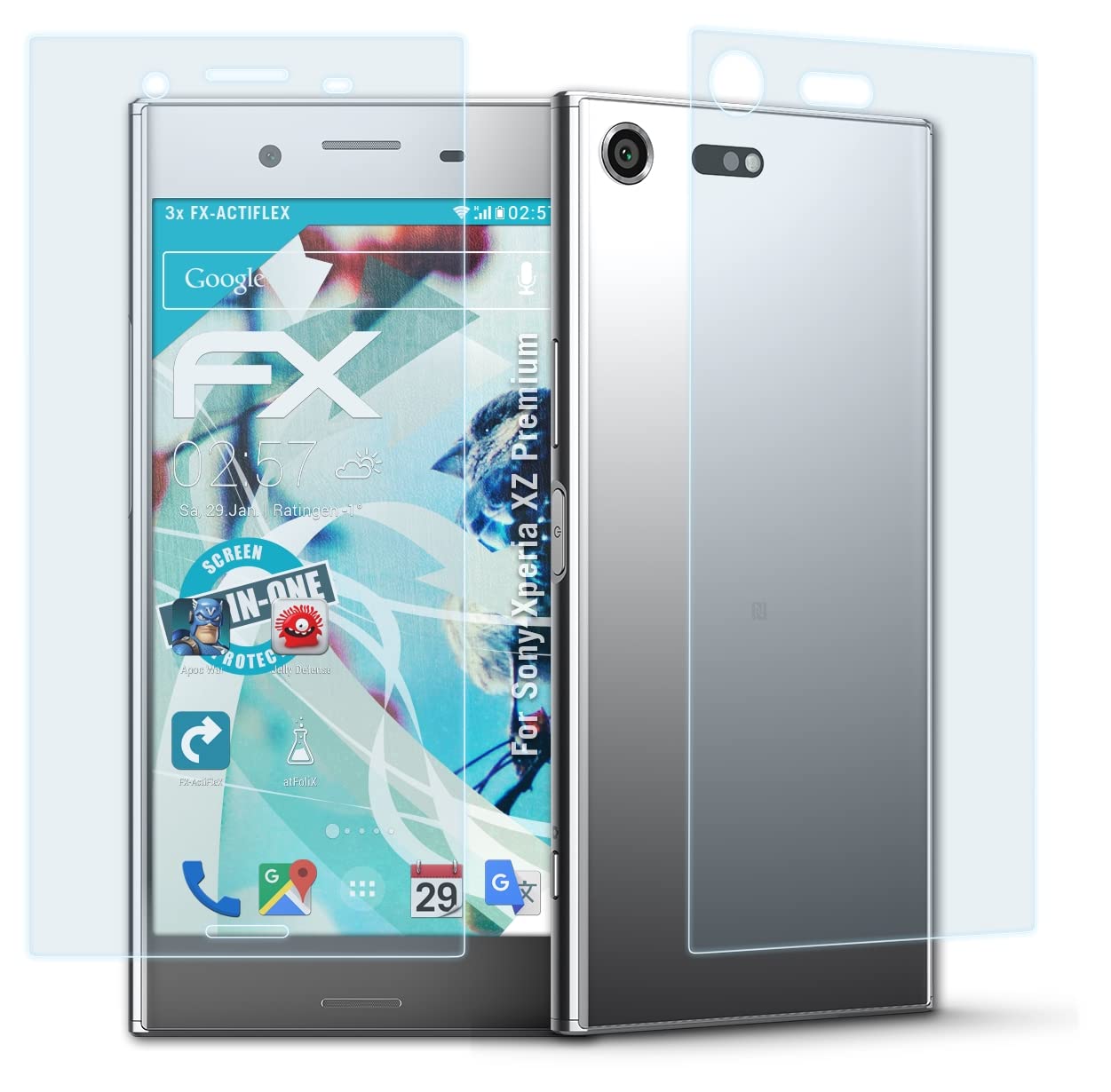 Ultra Clear Flexible Screen Protector for Sony Xperia XZ Premium - 3 Pack HD Anti-Scratch Film - Perfect for Gaming, Streaming & Daily Use