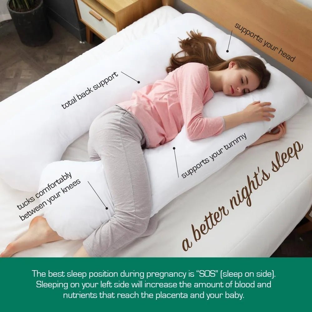 Australian Made Maternity Body Pillow with Removable Pillowcase - Chocolate Brown | Pregnancy Support for Side Sleeping, Back Pain Relief & Comfort