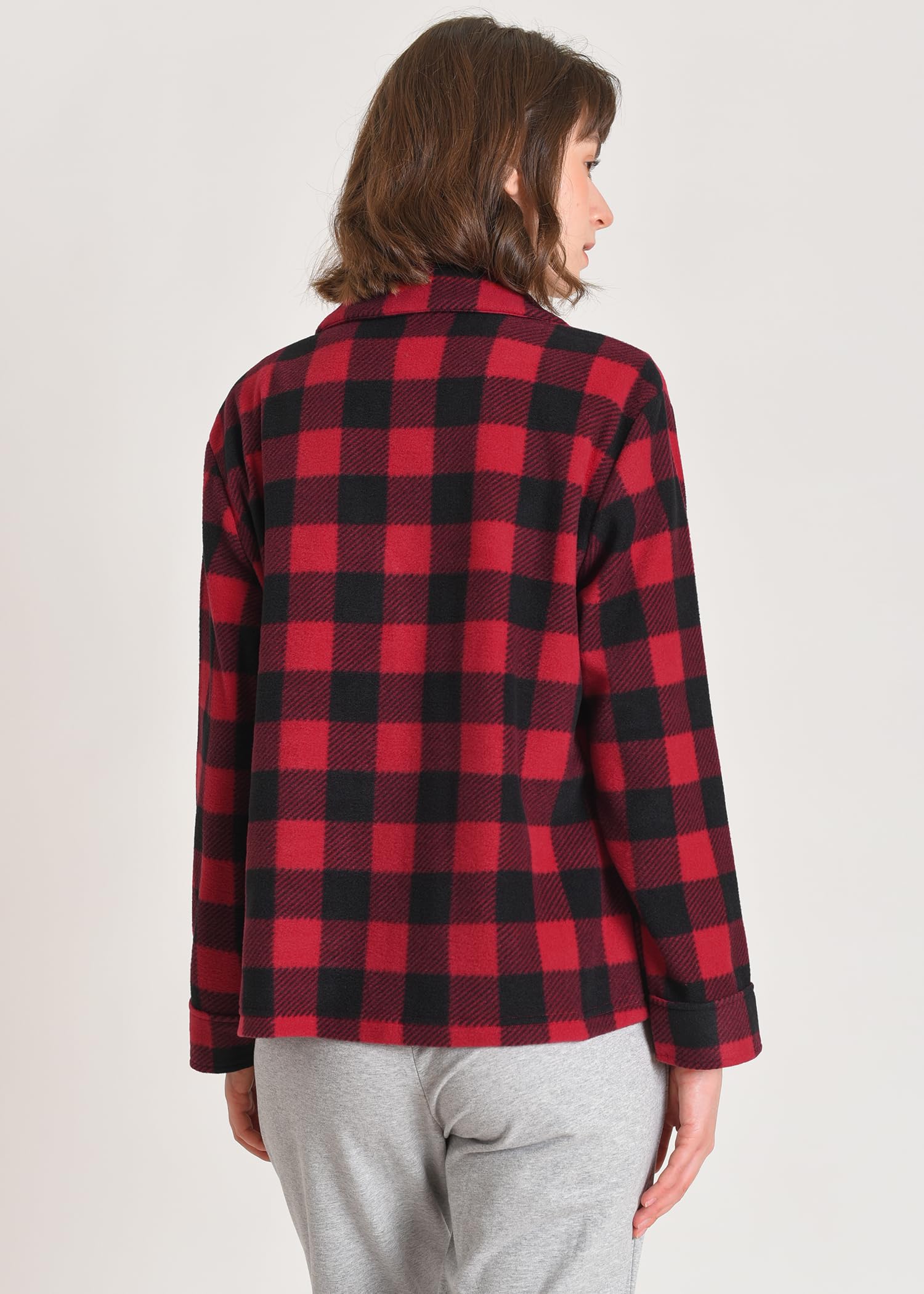 Latuza Women's Cozy Fleece Bed Jacket with Pockets - Soft Warm Robe for Lounge, Sleep & Relaxation at Home