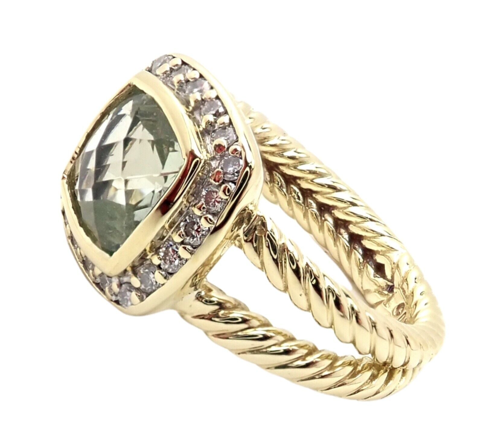 David Yurman Albion 18k Yellow Gold Diamond Citrine Ring Size 5.25 - Elegant Jewelry for Women, Perfect for Weddings, Anniversaries & Special Occasions