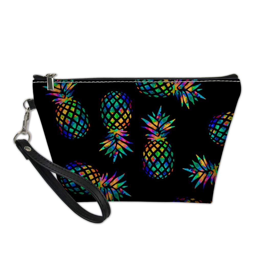 AMZBeauty Fashion Pineapple Makeup Bag for Women & Girls - Leather Cosmetic Pouch, Toiletry Travel Organizer - Perfect for Vacation, Beach Trips & Daily Essentials Storage