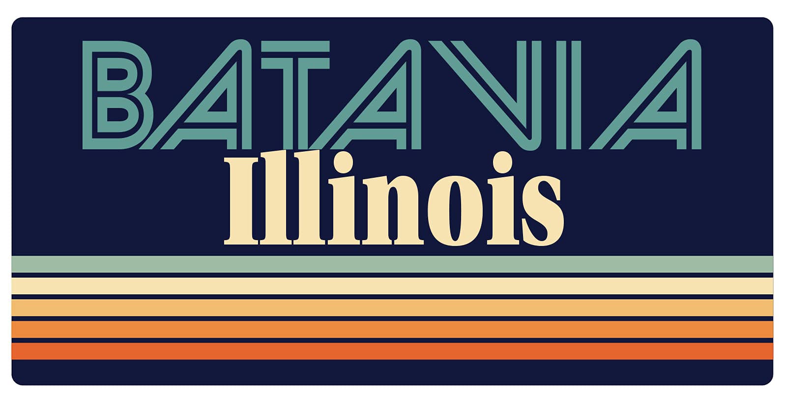 Batavia Illinois 5 x 2.5-Inch Retro Fridge Magnet - Vintage Souvenir & Collectible for Refrigerators, Lockers, and Office Decor