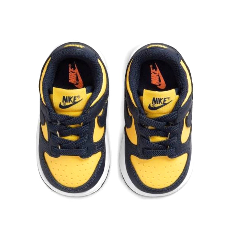Nike Toddler Dunk Low Sneakers - Michigan Colorway 2021 Edition - Comfortable & Stylish Shoes for Boys & Girls - Perfect for Casual Wear, Playdates & School Activities
