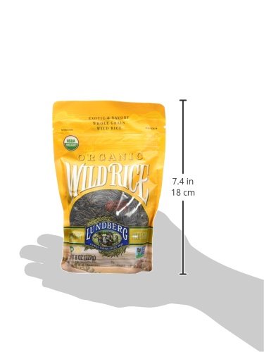 Organic Wild Rice by Lundberg - Whole Grain, Gluten Free, Non-GMO, 8oz Pack | Perfect for Healthy Meals, Soups & Stuffing Recipes