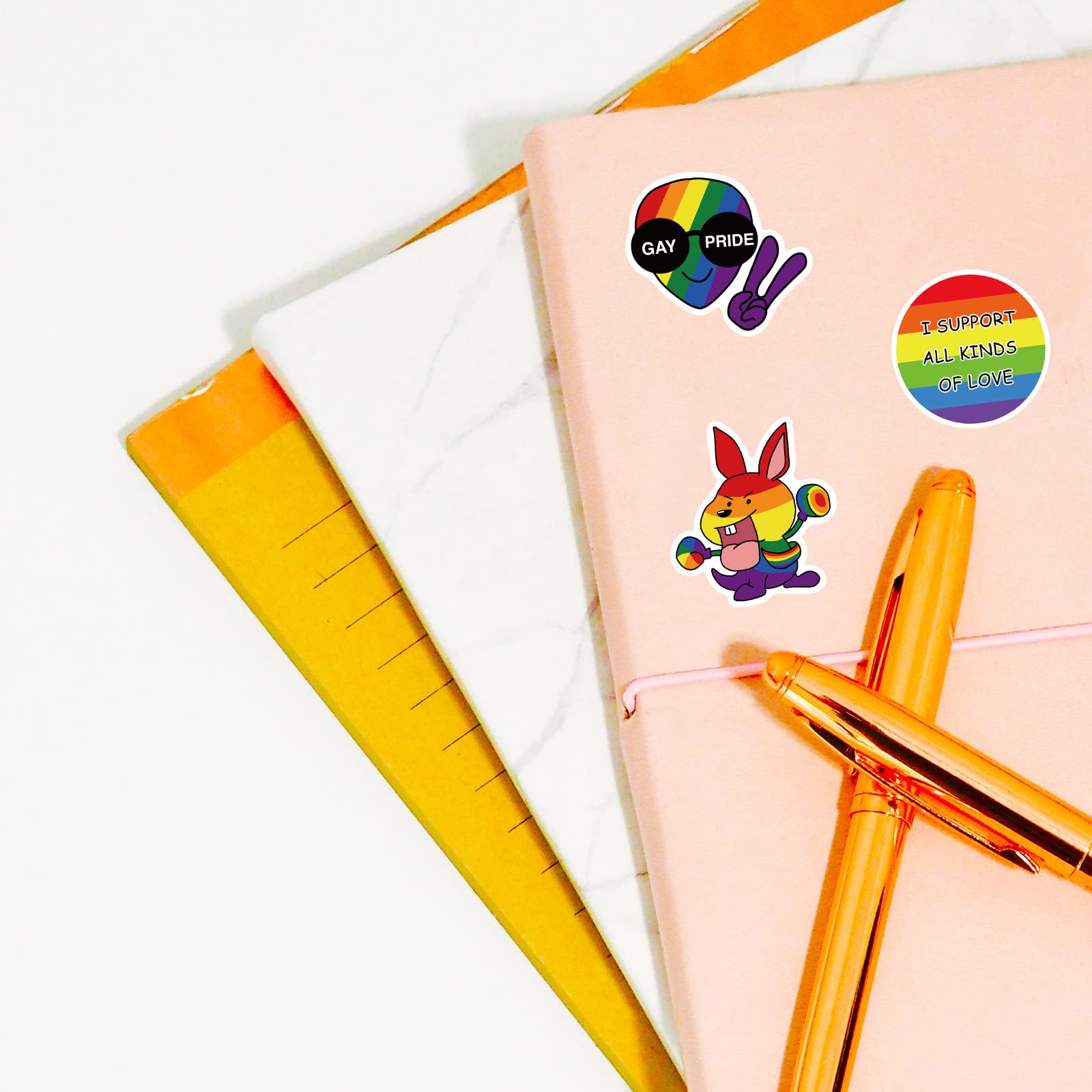 200 PCS Pride Stickers - Rainbow LGBTQ Stickers Pack for Bi, Trans, Lesbian & Gay Pride - Waterproof Vinyl Decals for Laptop, Phone, Motorcycle Helmet, Water Bottle - Perfect for Pride Month, LGBTQ Events & Personal Expression
