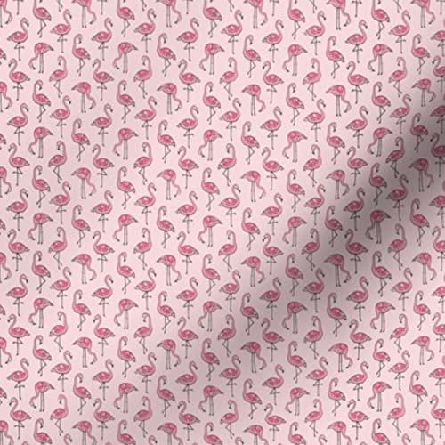 Flamingo Printed Velvet Fabric - Tropical Summer Spring Beach Design for Upholstery, Home Decor & Apparel | Fat Quarter Soft Bottomweight Material | Perfect for DIY Pillows, Curtains & Clothing Projects
