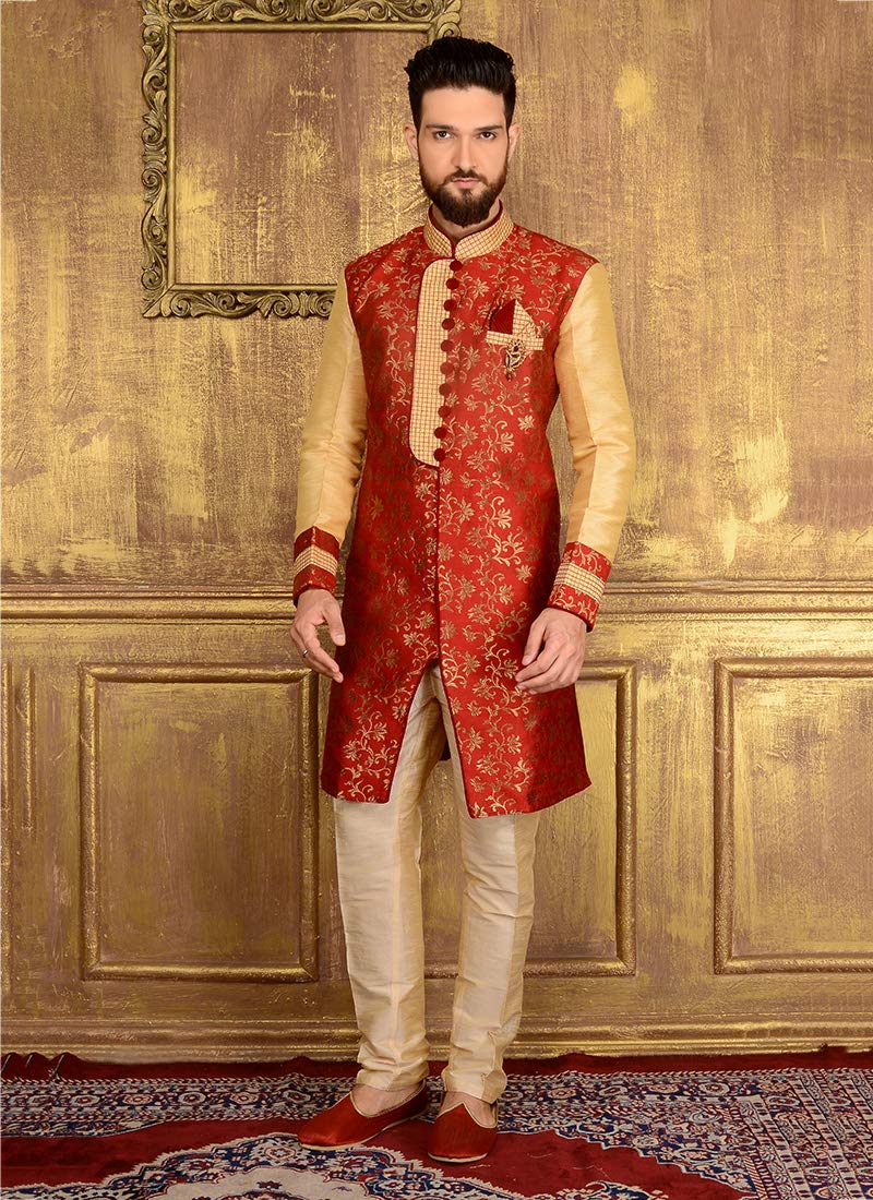 Royal Indian Sherwani for Men | Designer Ethnic Wedding Attire | Perfect for Groom's Outfit & Special Occasions