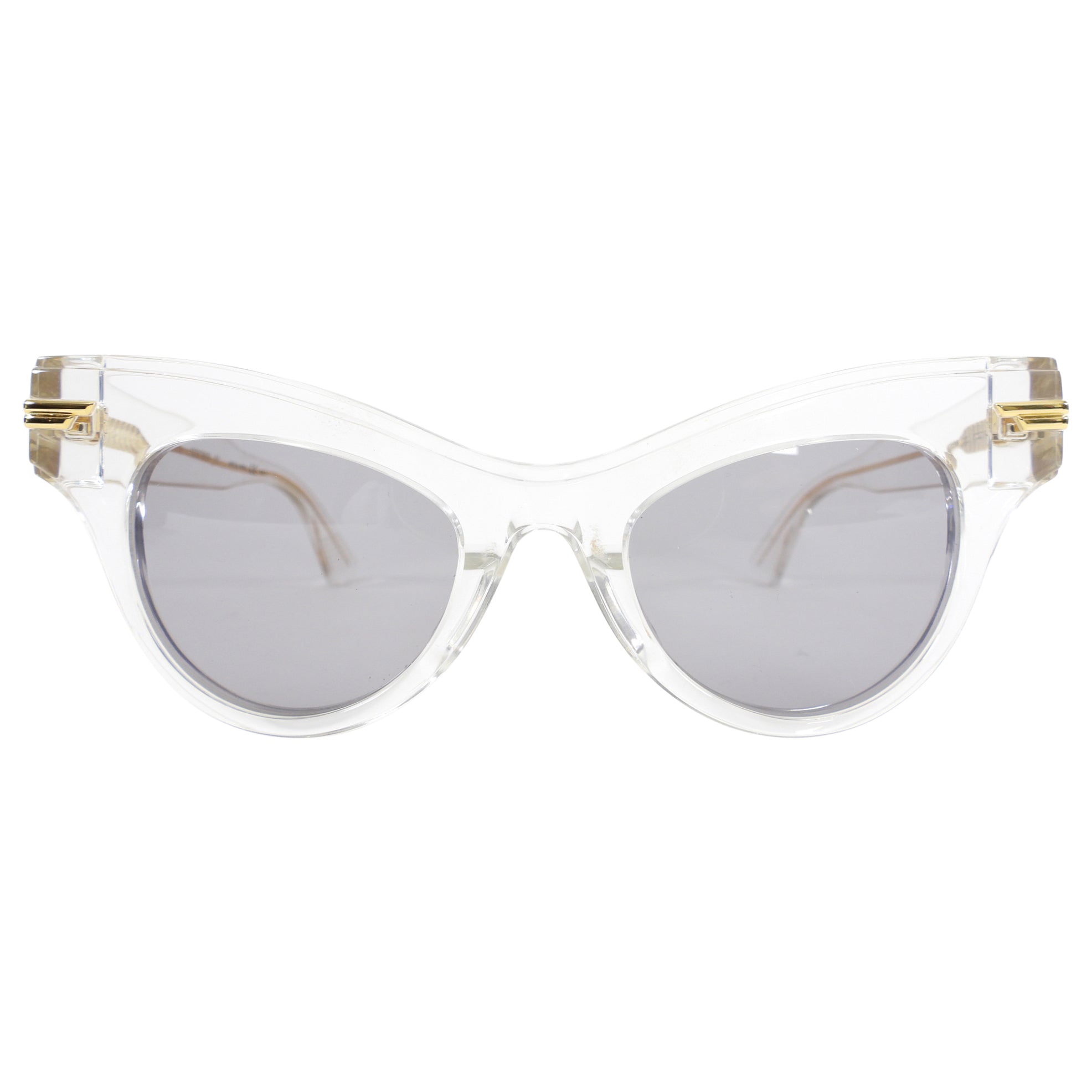 Bottega Veneta BV1004S Clear Cat Eye Sunglasses for Women - Trendy UV Protection Shades for Beach, Driving & Fashion Outfits
