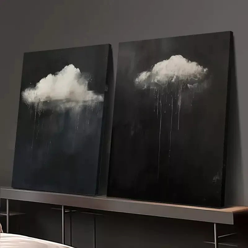 2-Piece Gothic Abstract Cloud Oil Painting Canvas Wall Art - 50x75cm Framed High-Quality Print | 100% Australian Made | Ready to Hang | Perfect for Living Room, Bedroom & Office Decor