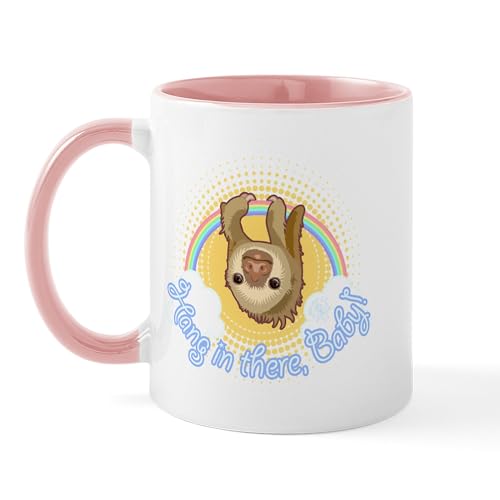 White/Pink Inside - Hang In There Sloth Mug