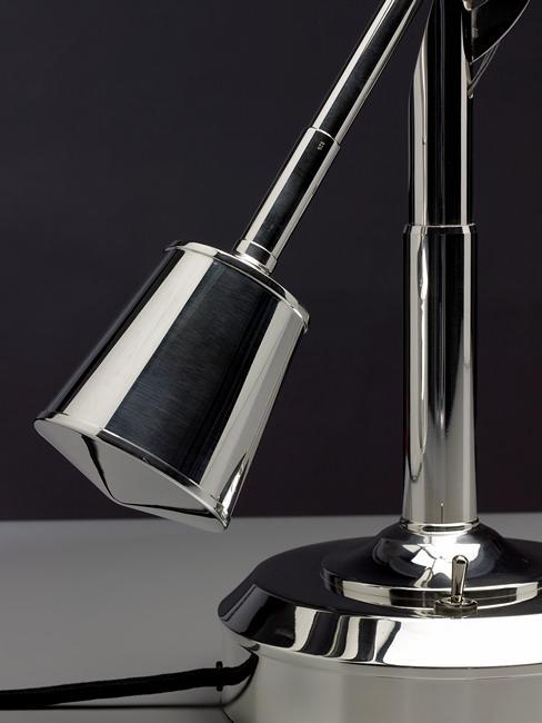 TECNOLUMEN EB 27 Table Lamp - Bauhaus Style Desk Light with Chrome Finish | Perfect for Modern Living Room, Office, or Bedroom Lighting