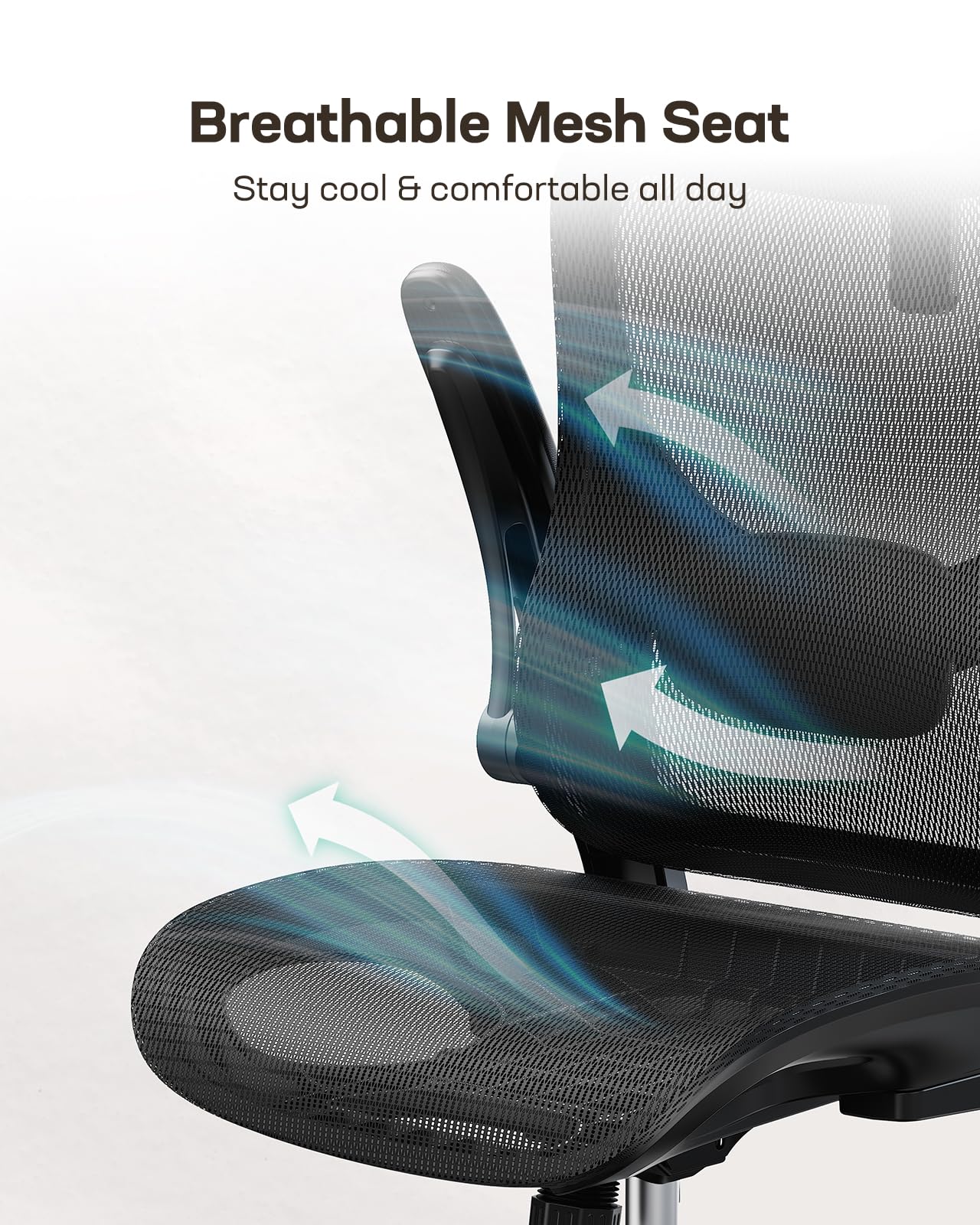 Ergonomic Mesh Office Chair with Lumbar Support - High Back Adjustable Desk Chair for Home Office & Gaming, 2D Headrest & 3D Flip-Up Armrests, Perfect for Long Work Sessions & Comfortable Gaming Setup
