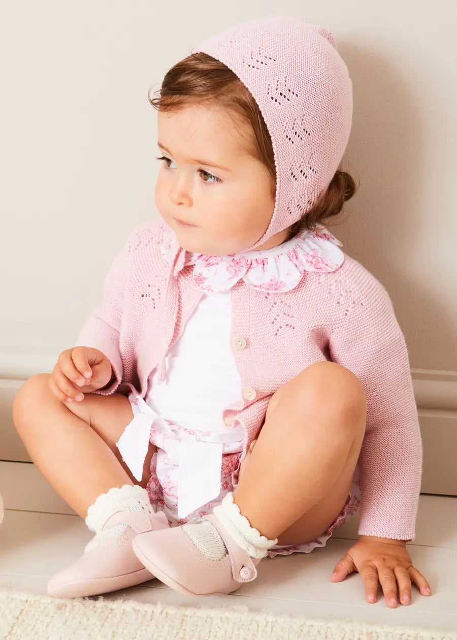 Pink Openwork Cotton Cardigan for Kids (6 Months - 10 Years) - Perfect for Spring Outfits & Family Photos