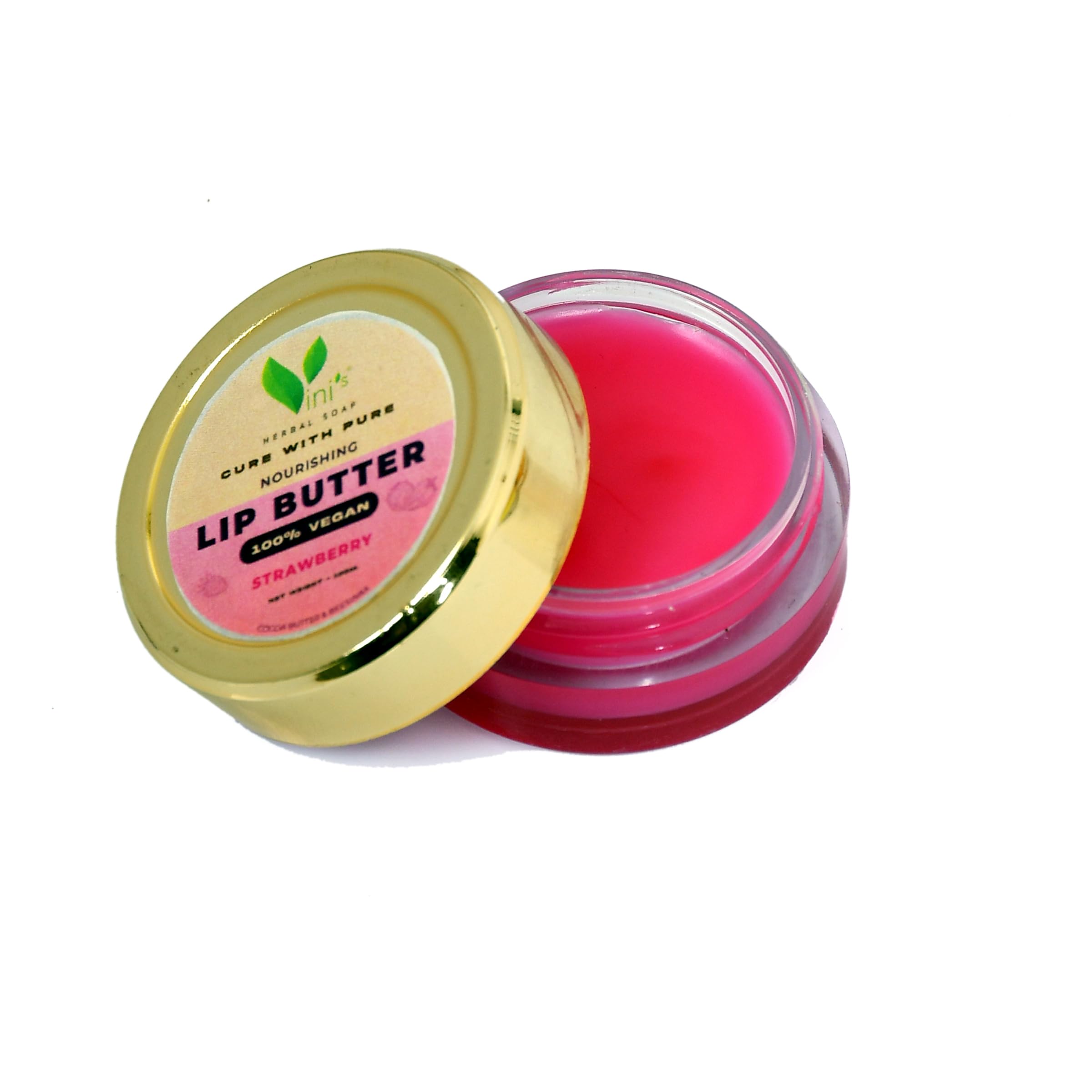 Strawberry Lip Balm for Dry & Chapped Lips - Nourishing Moisturizer with Cocoa Butter, Almond Oil & Vitamin E - Intense Hydration for Men & Women (8g) | Perfect for Winter Care, Daily Lip Protection & On-The-Go Use