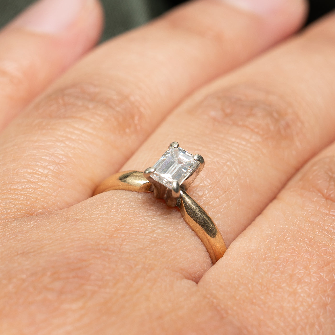 0.70ct Emerald Cut Solitaire Diamond Engagement Ring for Women - Size 8 | Elegant Wedding Band, Proposal Gift, Anniversary Jewelry