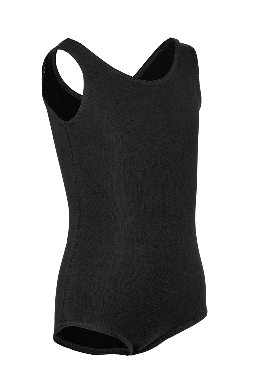 Girls Cotton Tank Leotard for Dance, Gymnastics & Performance - Comfortable Stretch Fit Ballet Leotard for Kids & Toddlers