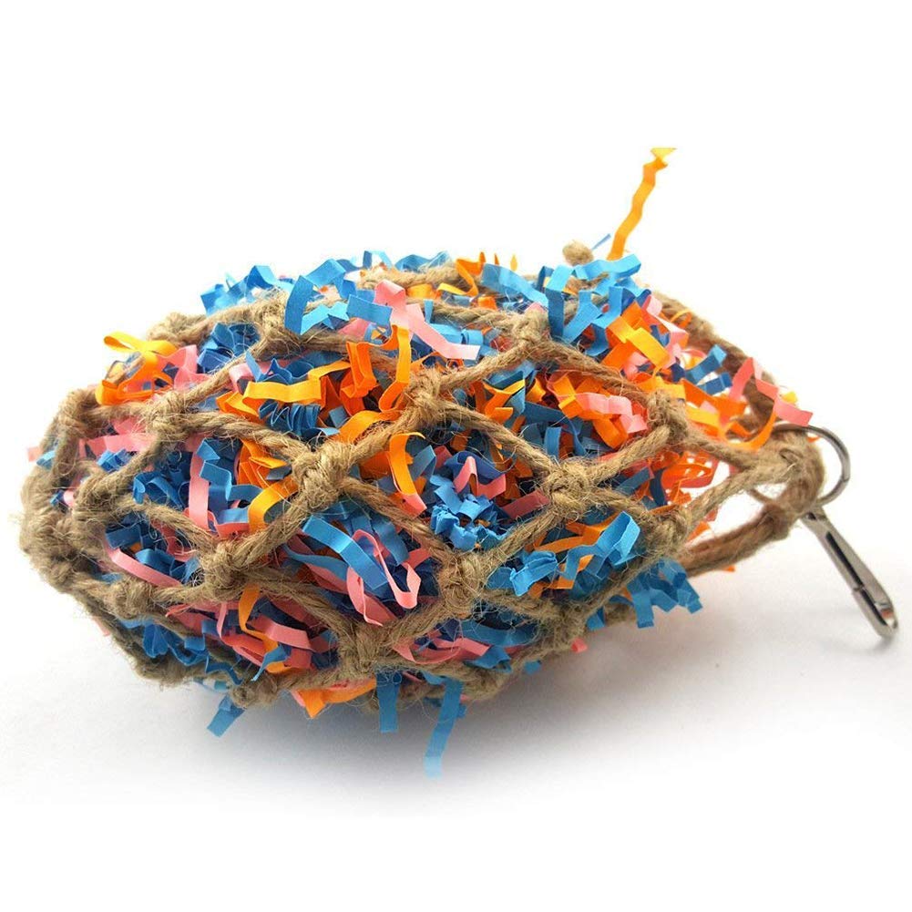 Durable Chewing Mesh Bag Toy for Birds & Parrots - Interactive Foraging & Enrichment Activity for Small Pets