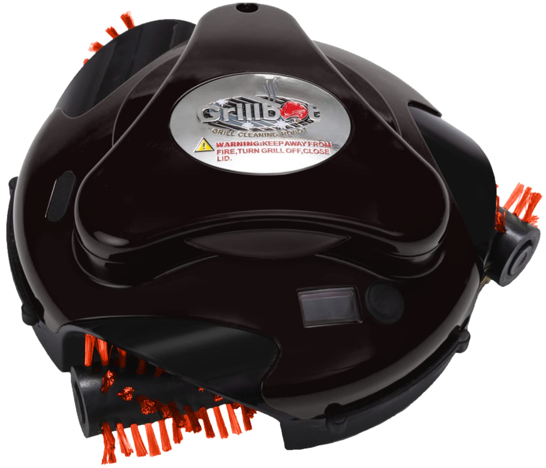 Grillbot Automatic BBQ Grill Cleaning Robot with Nylon Brushes - Electric Grill Scraper & Brush for Outdoor Cooking Accessories - Perfect for Backyard BBQs, Camping & Patio Parties (Black)