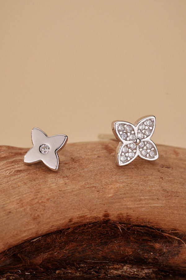 Stylish Diamond Four Leaf Clover Earrings for Women - Elegant Sterling Silver Lucky Charm Jewelry - Perfect for Parties, Weddings & Everyday Wear